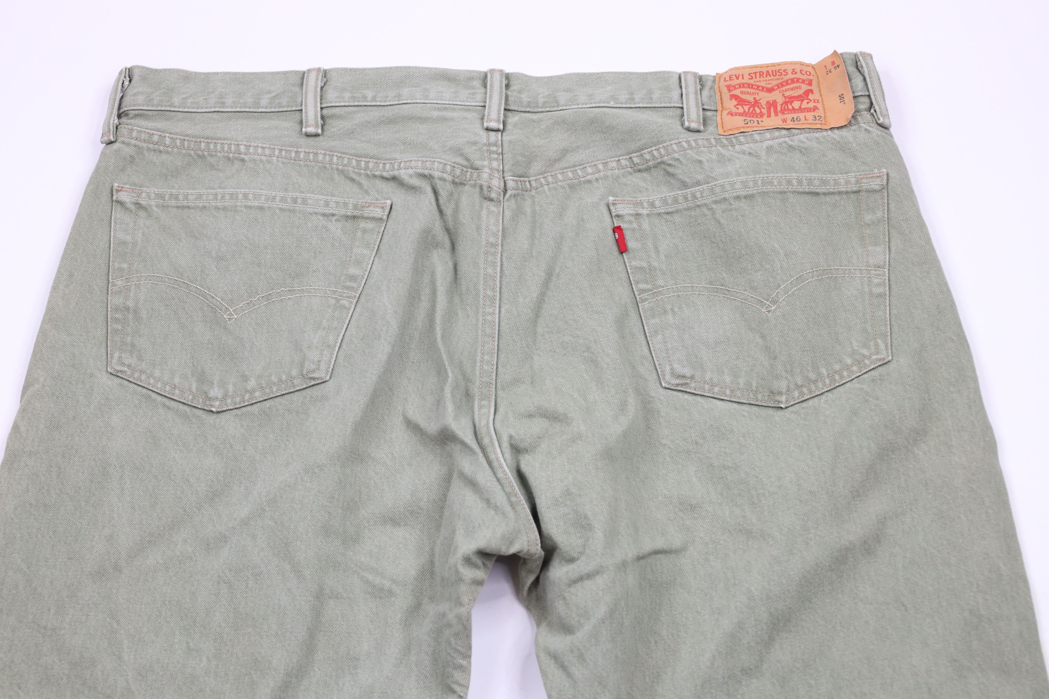 Levi's × Vintage Vintage Y2K Levis 501xx Original Fit Button Fly Jeans Green Size US 44 / EU 60 - 10 Thumbnail