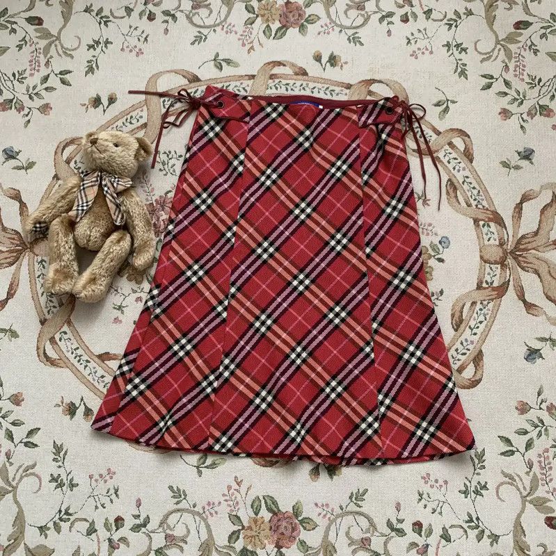 Burberry Burberry Red Cotton Midi Skirt for Women Size 23" - 1 Thumbnail