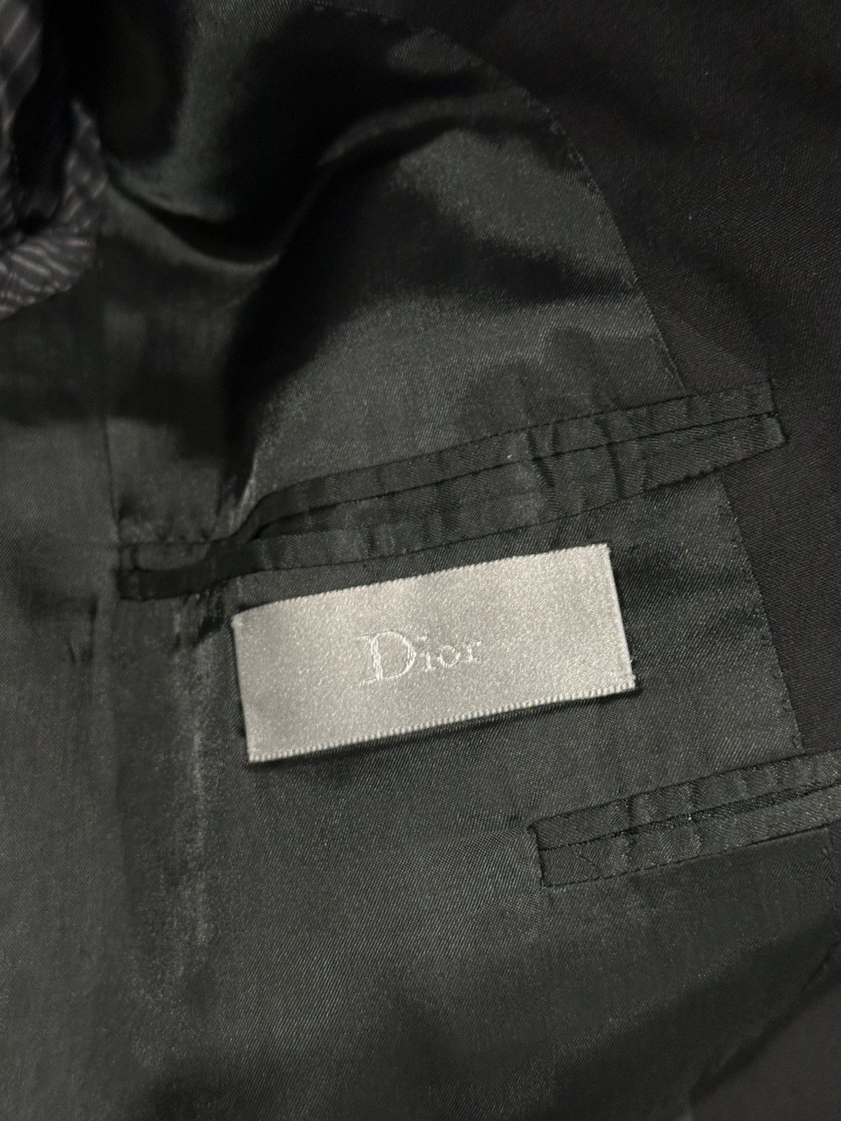 Dior × Hedi Slimane SS04 Strip 2 Button Blazer Suit 48 Size 48R - 6 Thumbnail