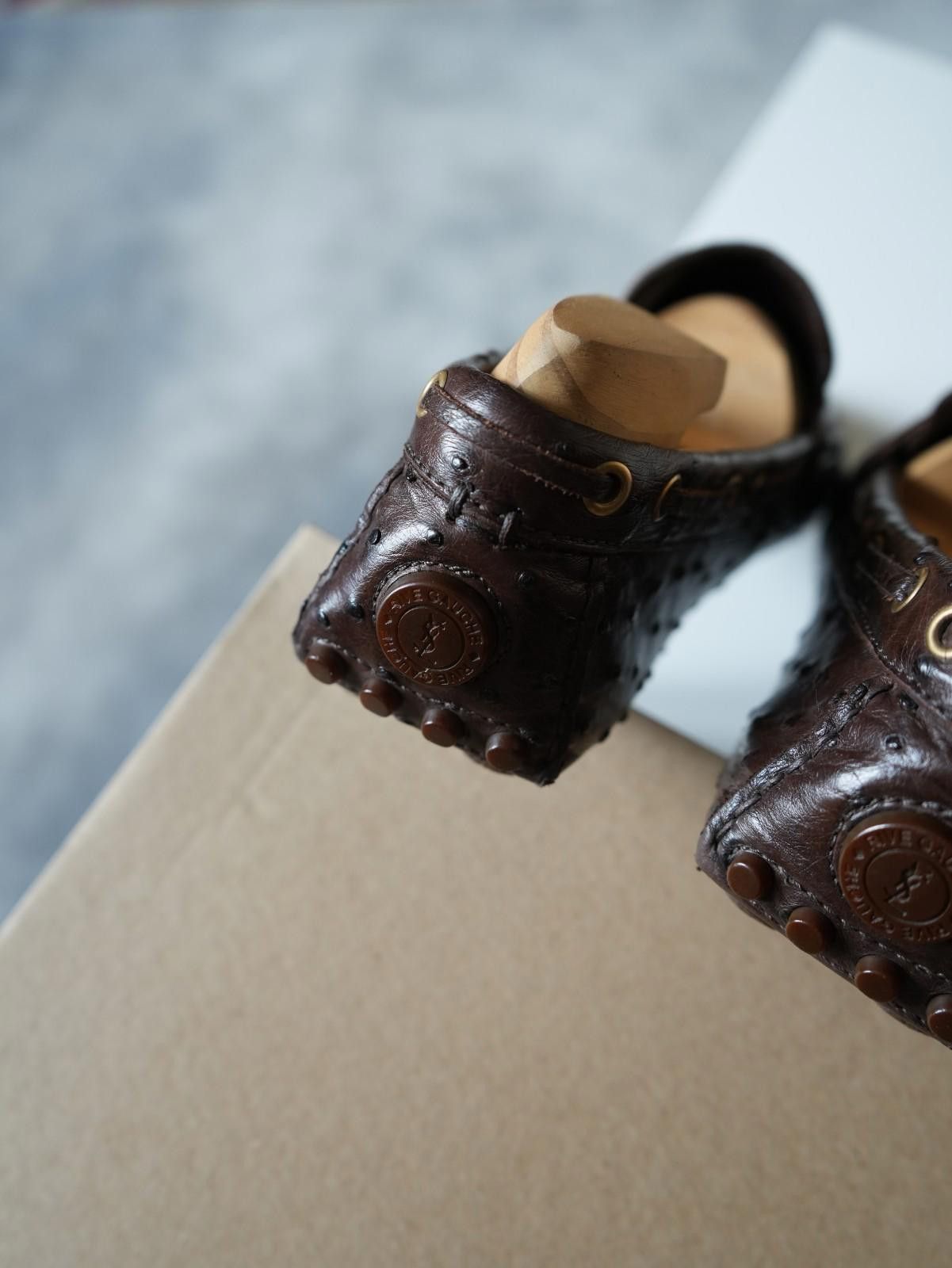 Saint Laurent Paris 2000s Yves Saint Laurent by Tom Ford Ostrich Penny Loafers Size US 8 / EU 41 - 12 Thumbnail