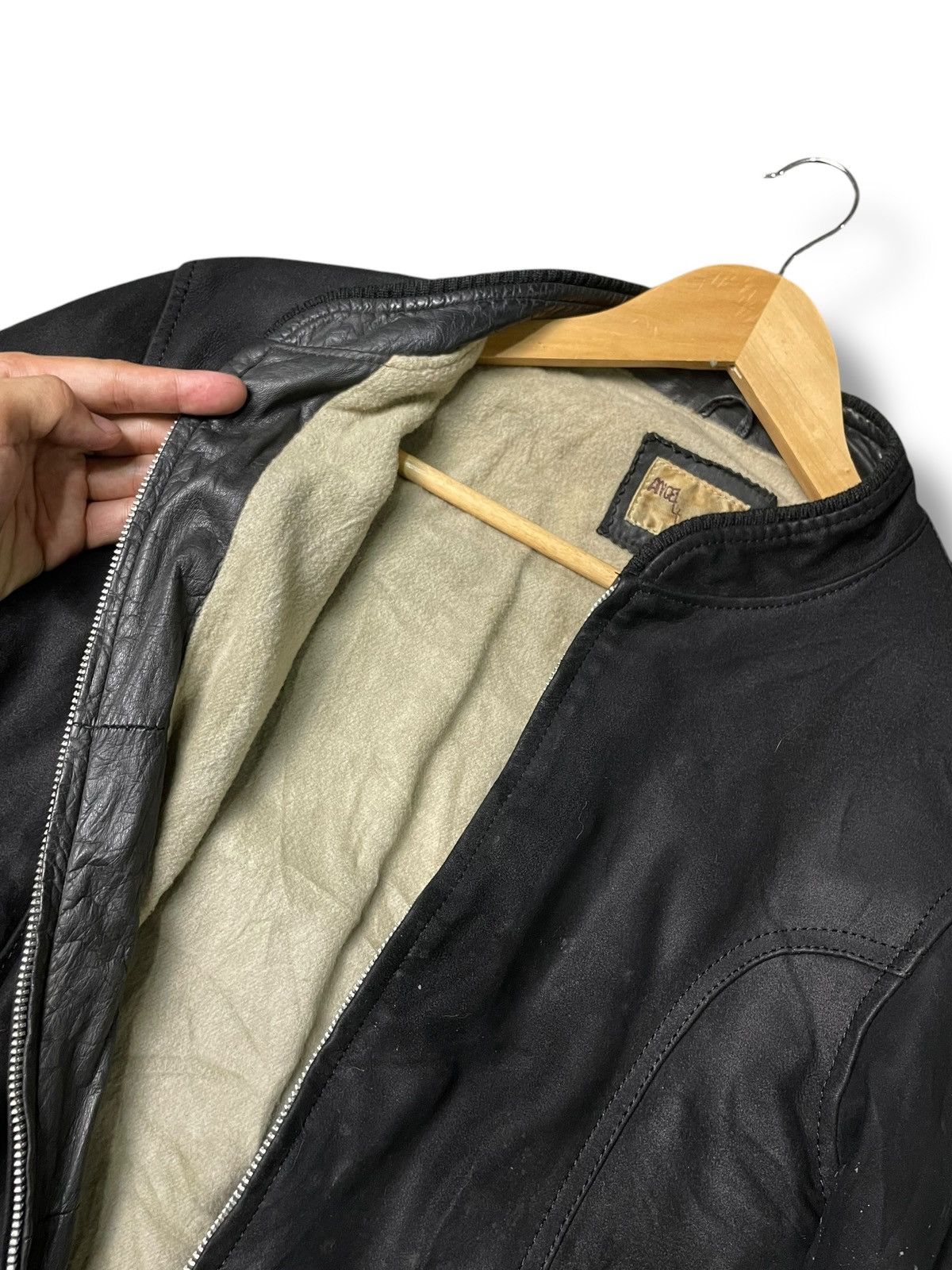 Japanese Brand × Vintage Angel Leather Double Pocket Zipper Jacket (107) Size US L / EU 52-54 / 3 - 6 Thumbnail