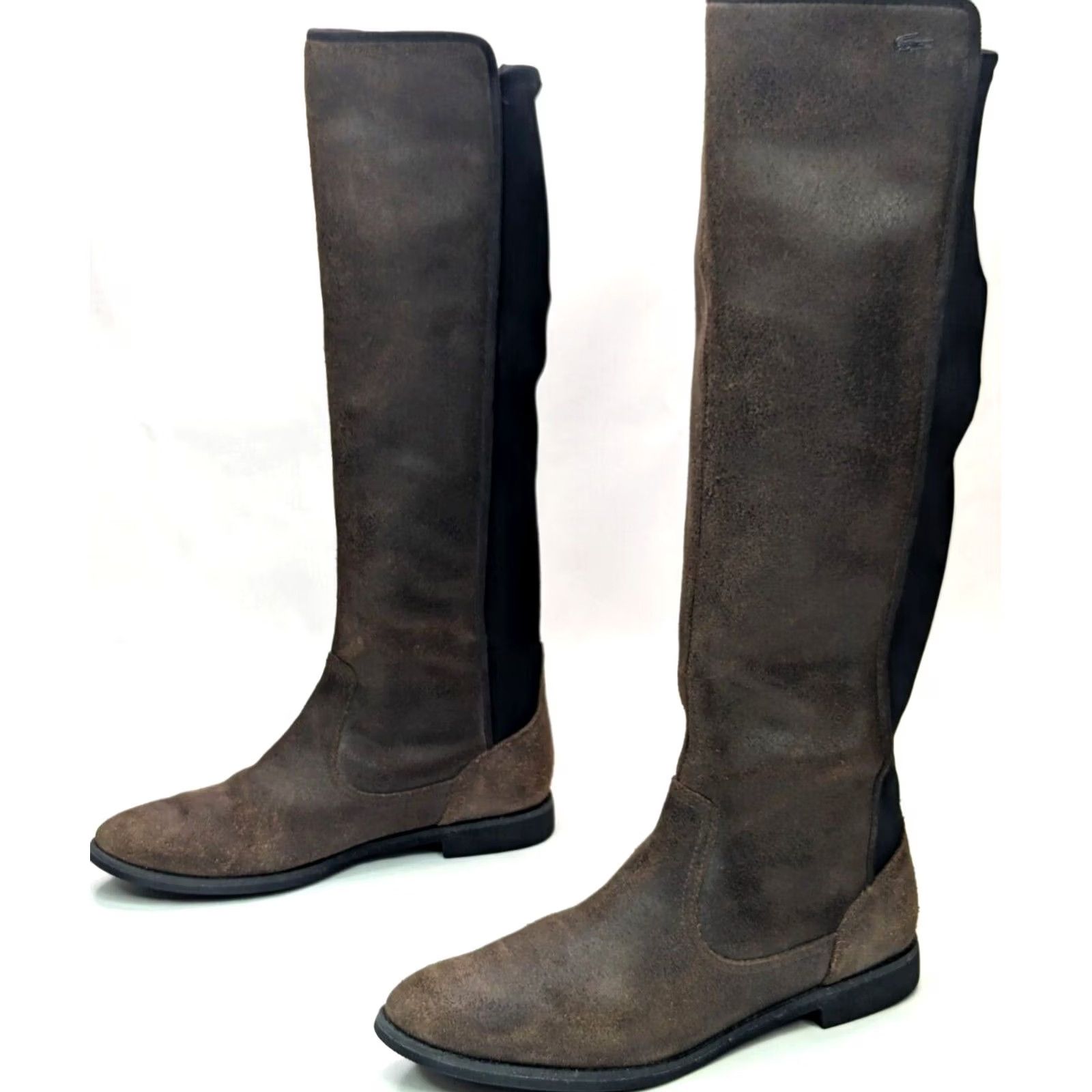 Lacoste Lacoste Rosemont 5 CLW Leather Riding Boot Women 7.5 Brown 17" Tall Elastic Calf Size US 8 / IT 38 - 2 Thumbnail