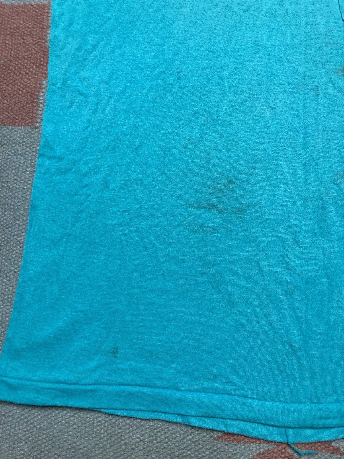 Vintage Vintage 80s pocket t shirt blank teal blue soft adult medium Size US M / EU 48-50 / 2 - 2 Thumbnail