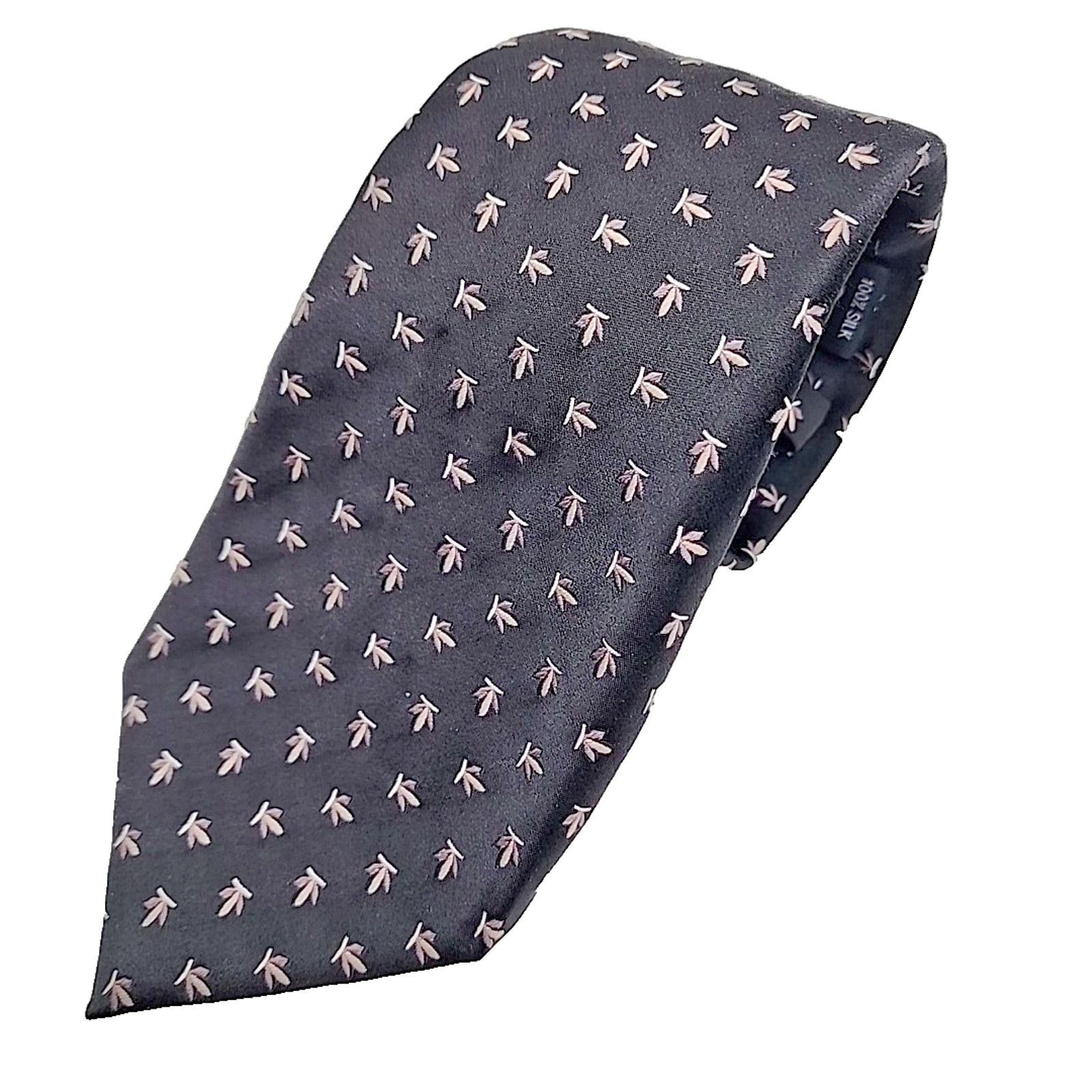 Other D'Este Black Fleur de Lis Silk Necktie Italy Like New Size ONE SIZE - 1 Thumbnail