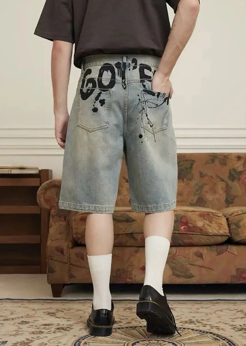 Japanese Brand Graffiti Paint Vintage Washed Jorts Shorts Size US 33 - 5 Thumbnail