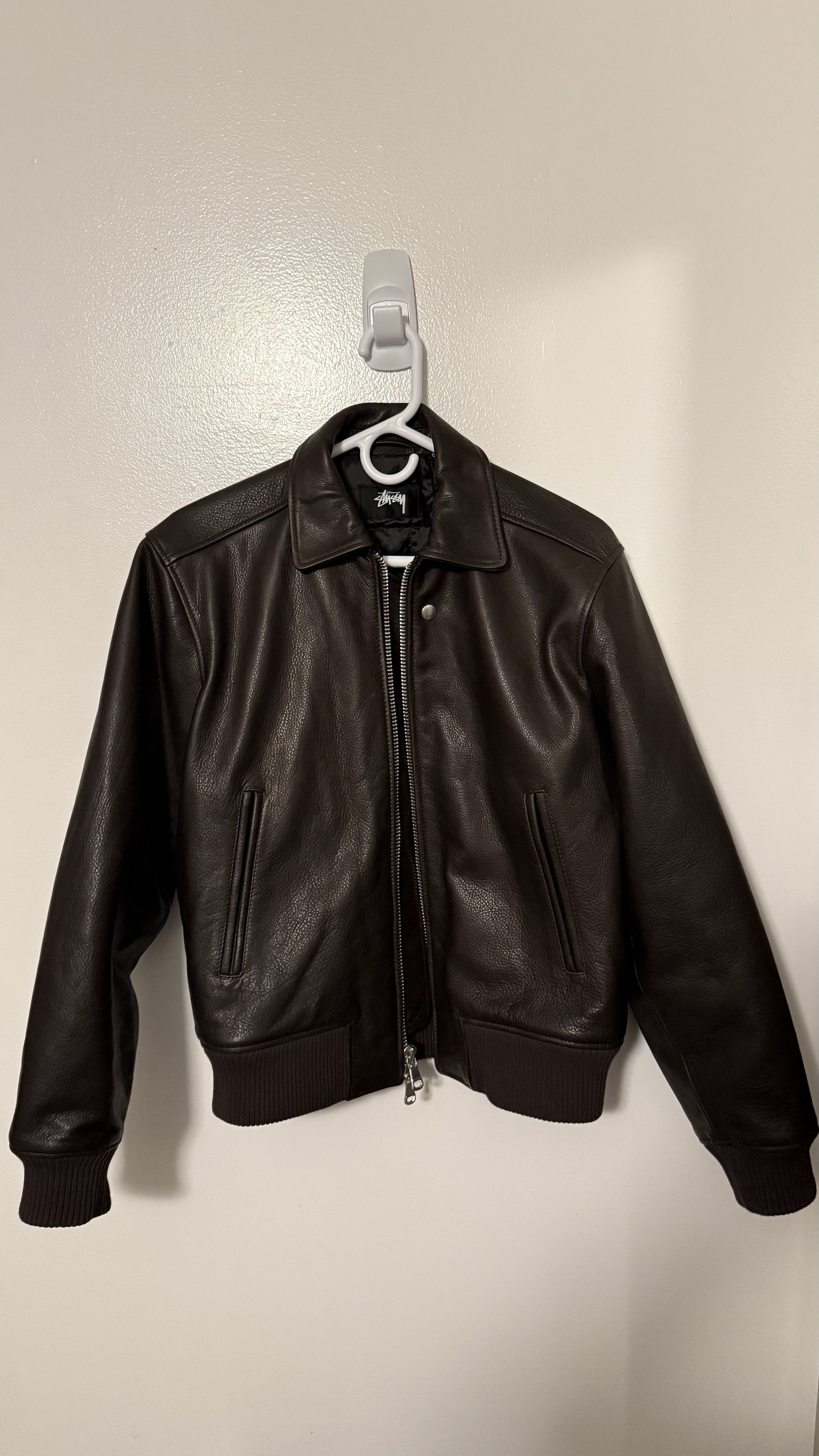 Stussy Brown Leather Flight Jacket SOLD OUT Size US S / EU 44-46 / 1 - 5 Thumbnail