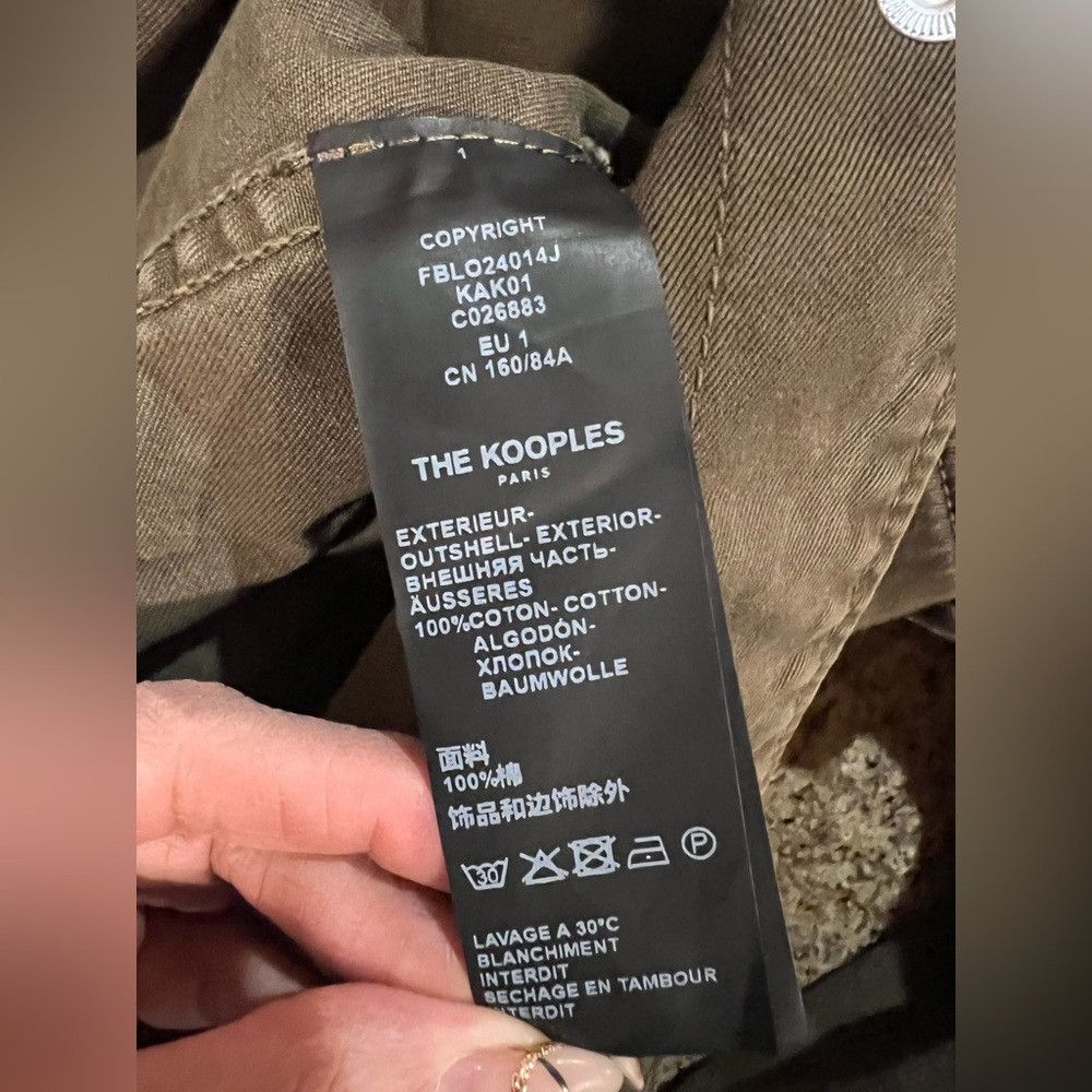 The Kooples The Kooples Belted Utility Jacket Olive Green Cotton NWT T1 Size S / US 4 / IT 40 - 7 Thumbnail