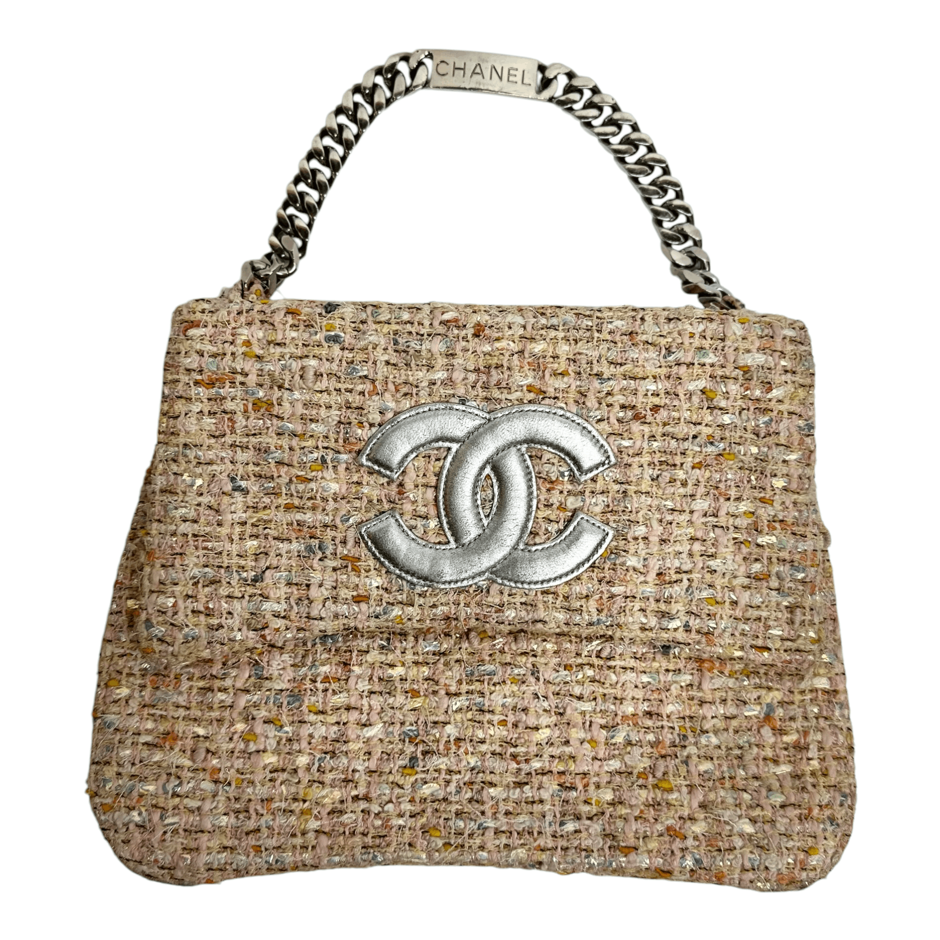 Chanel Chanel 1997 Pink Tweed Flap Handbag Size ONE SIZE - 1 Thumbnail