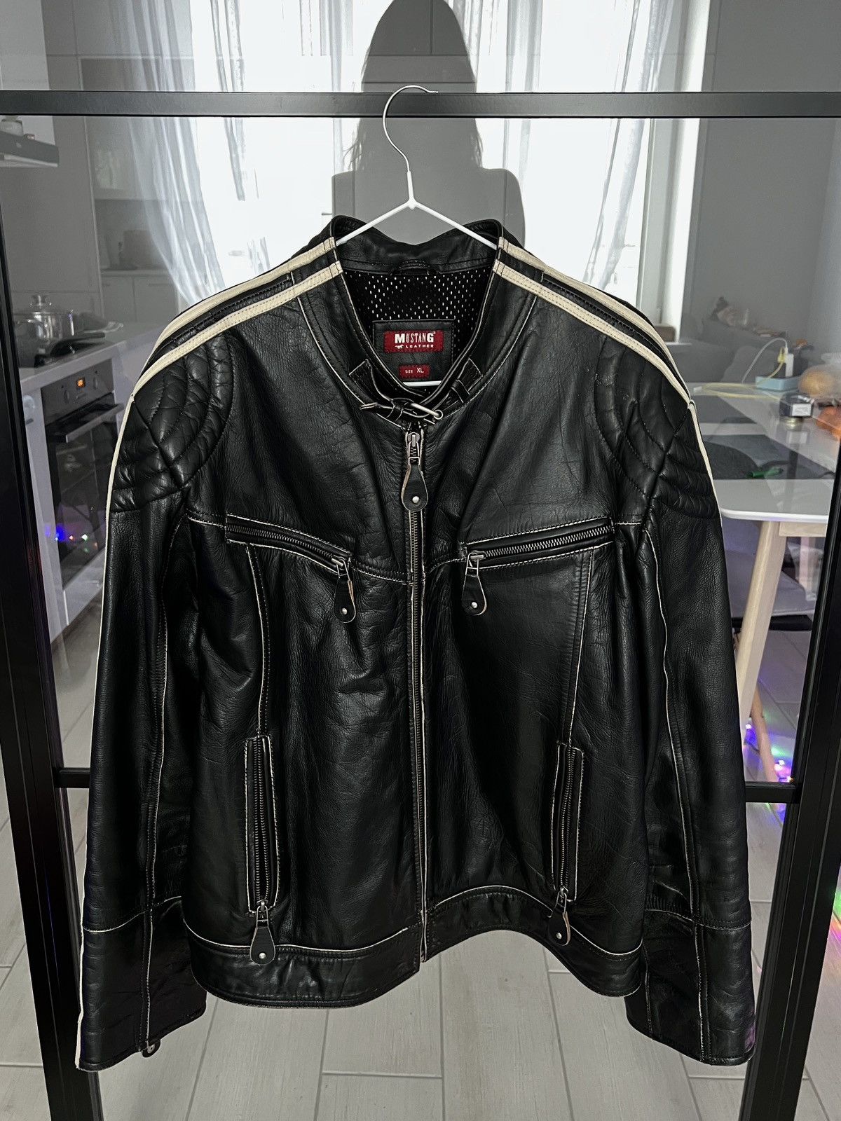 Hysteric Glamour Balenciaga x Adidas Style Cropped Stripes Leather Jacket Size US M / EU 48-50 / 2 - 2 Thumbnail
