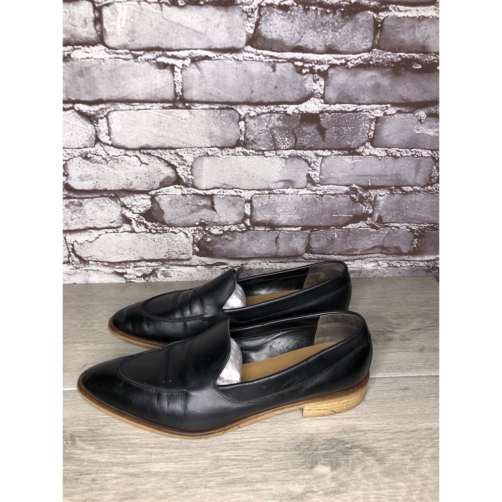 Everlane Everlane The Modern Black Leather Slip On Pointed Toe Loafer Size US 10 / IT 40 - 11 Thumbnail