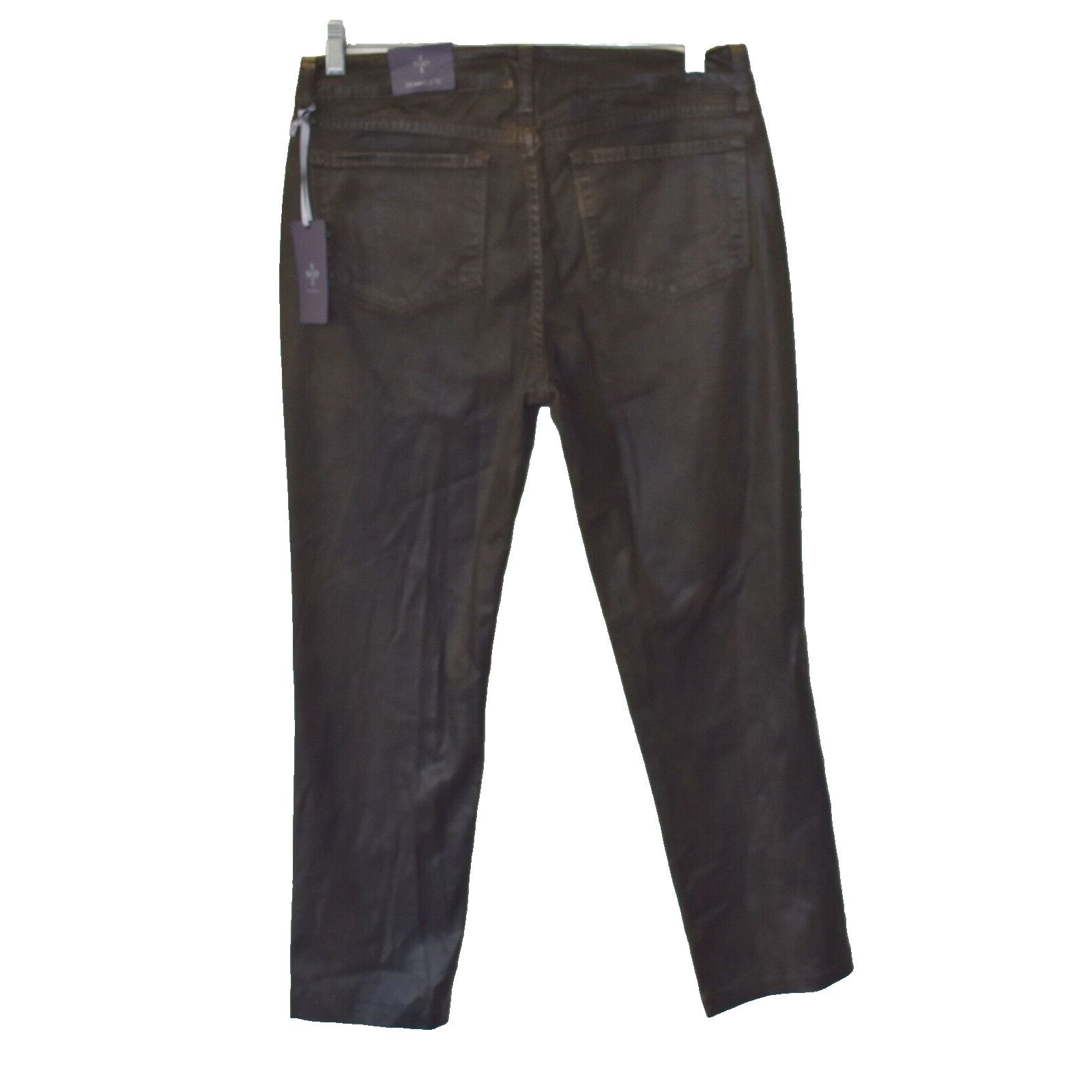 NYDJ NOT YOUR DAUGHTERS JEANS Brown Coated Skinny Jeans 10 $150 Size 32" / US 10 / IT 46 - 3 Thumbnail