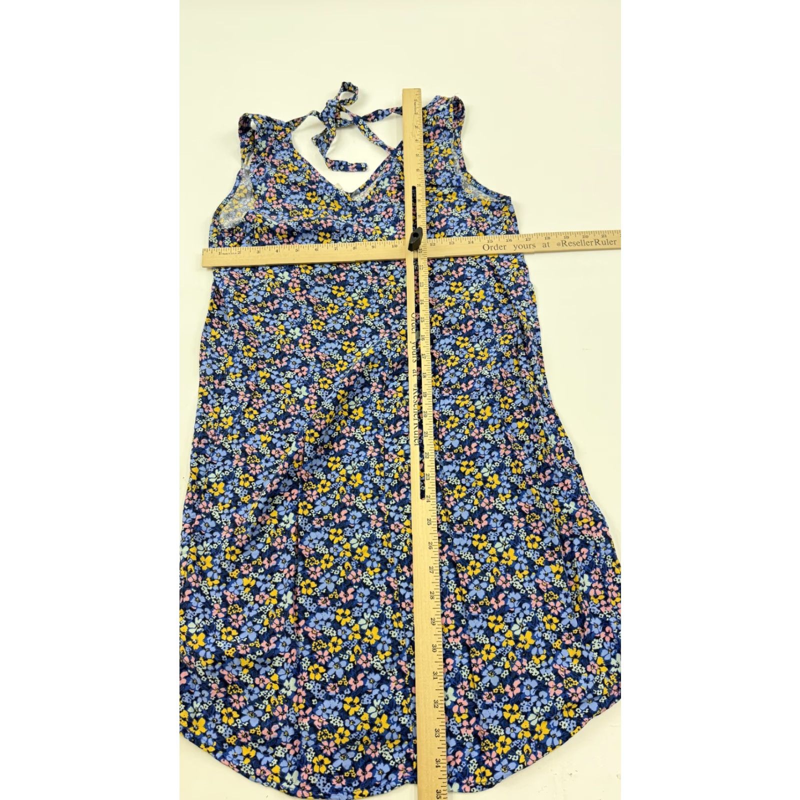 Gap Gap Dress Womens XS Blue Yellow Floral Sleeveless Crisscross Back Rayon Size XS / US 0-2 / IT 36-38 - 6 Thumbnail