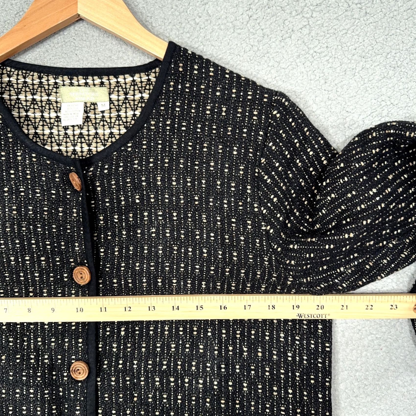 The Territory Ahead VINTAGE Territory Ahead Jacket Womens M Black Textured Silk Blend Cardigan Size M / US 6-8 / IT 42-44 - 5 Thumbnail