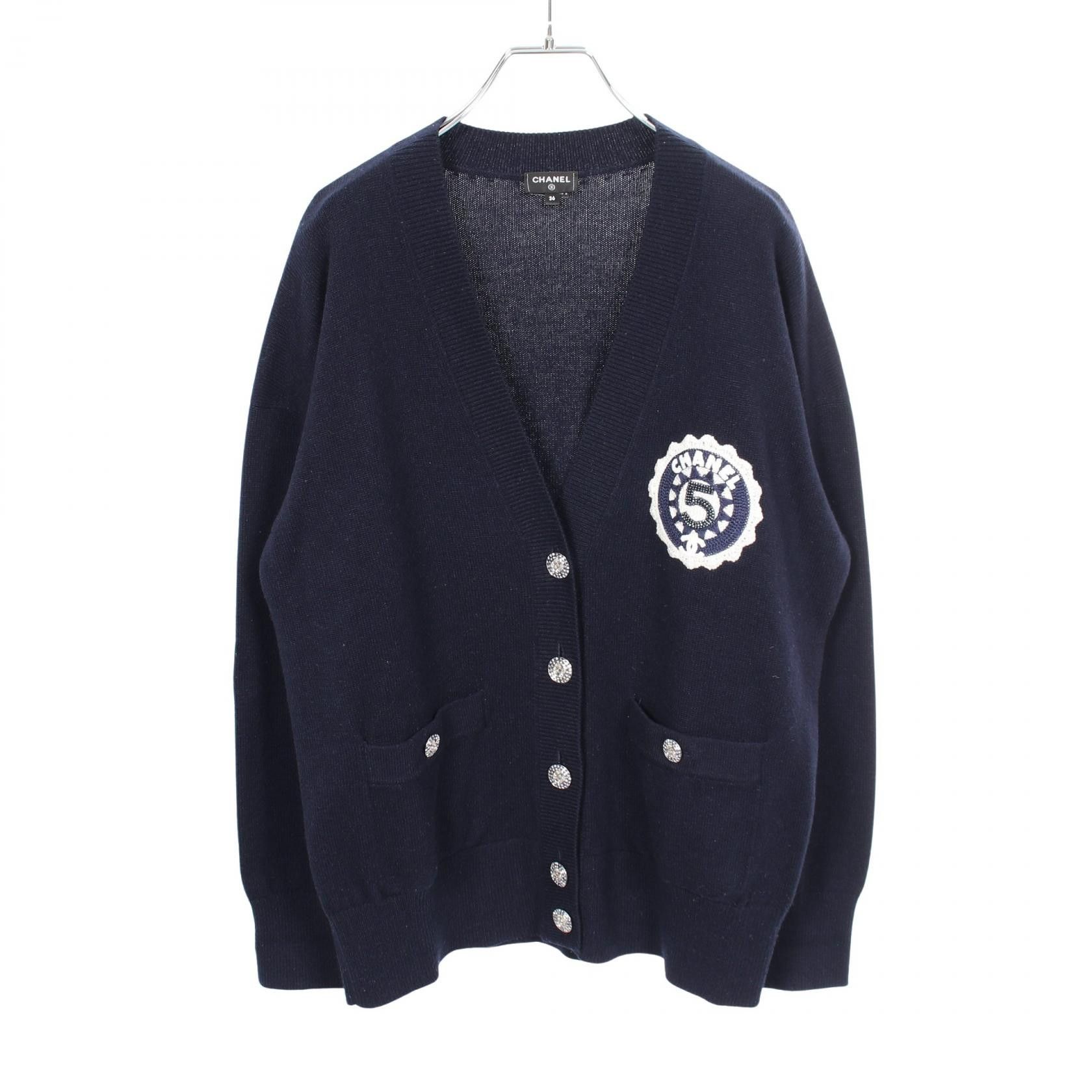 Chanel Chanel CHANEL Coco Mark Cashmere Cardigan Textile Tops P74230K10636 DUTY FREE for USA Size ONE SIZE - 1 Thumbnail