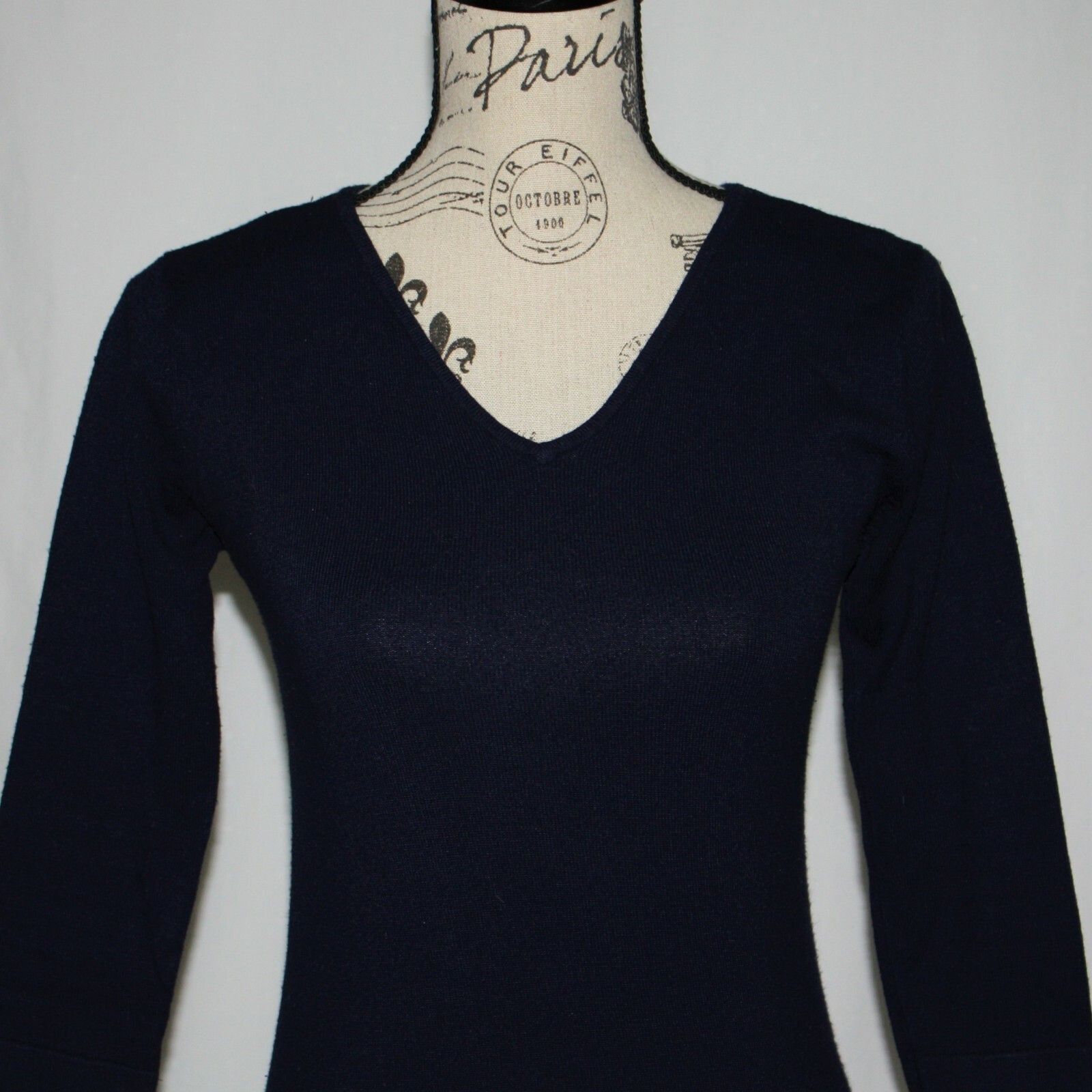 Other Unbranded Navy Blue Knit V-neck Sweater Top in size Small Size S / US 4 / IT 40 - 4 Thumbnail