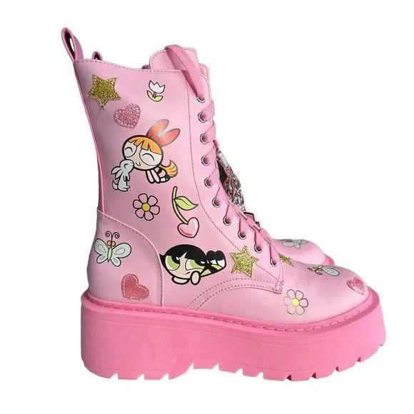 Dolls Kill Dolls Kill X Powerpuff Girls NEW Pink Boots Collab Shoes