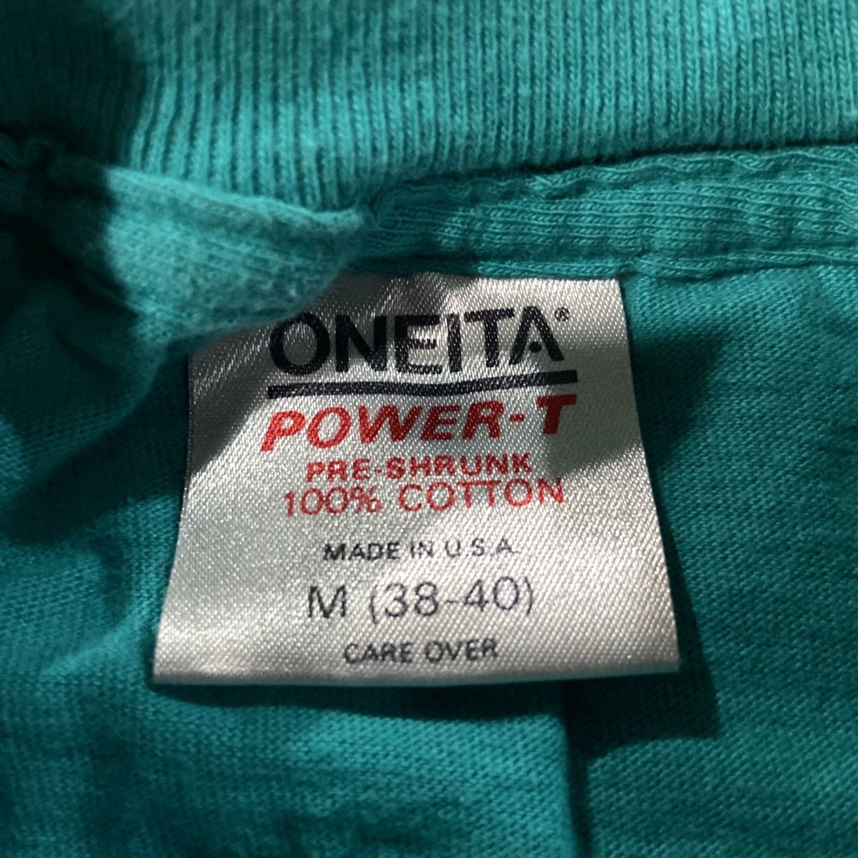 Vintage VINTAGE He Loved Me To Death Cross T Shirt Romans 5:8 Teal SMARtex Men M Short Sleeve Crew Neck USA 1990s Funny Quotes Shirt Size US M / EU 48-50 / 2 - 3 Thumbnail