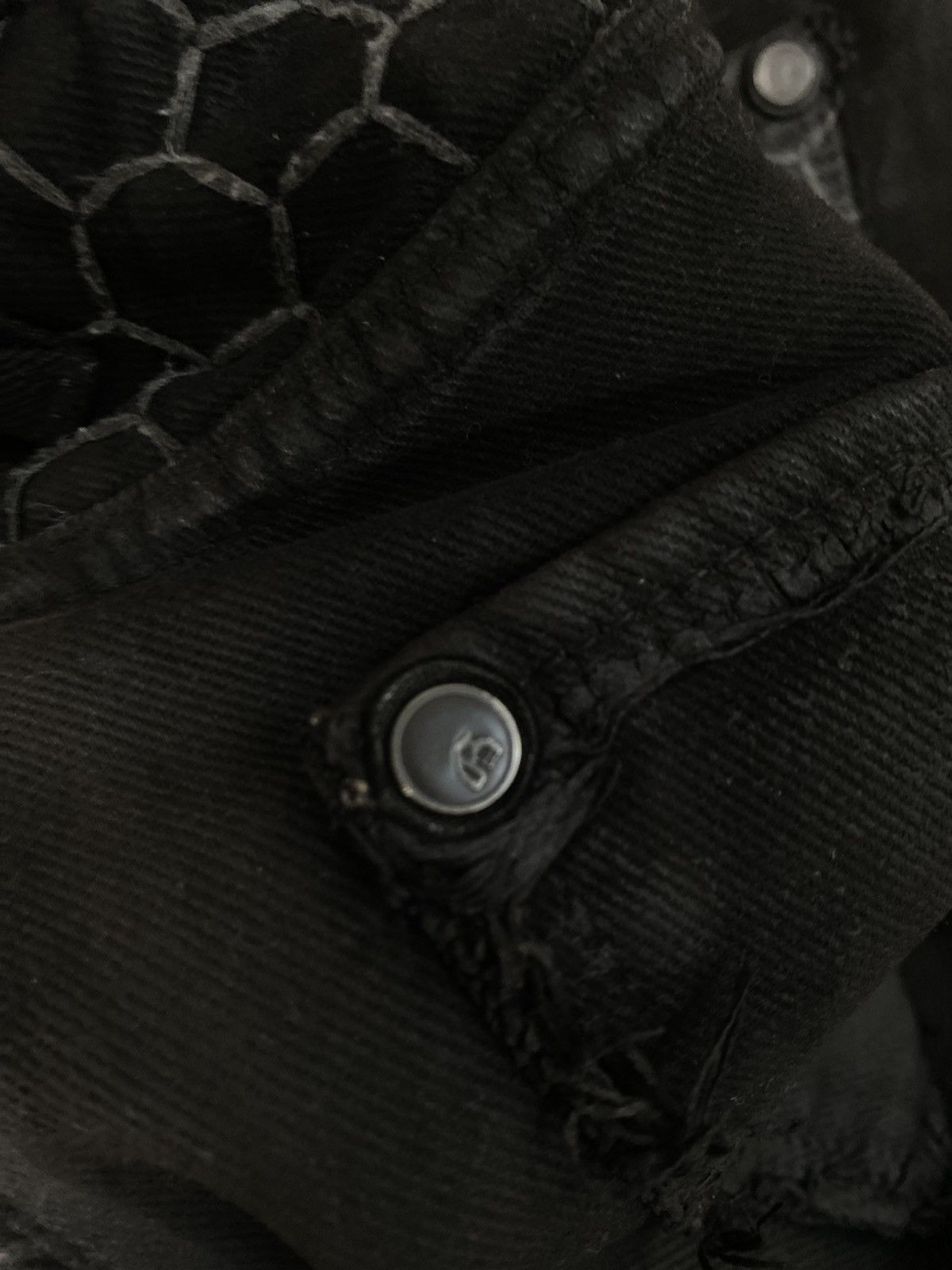 John Galliano John Galliano Honeycomb Hexagonal Pattern Black Denim Size US 31 - 5 Thumbnail