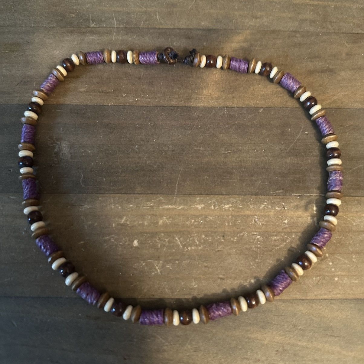 Vintage Vintage hemp wrapped bead necklace Size ONE SIZE - 2 Thumbnail