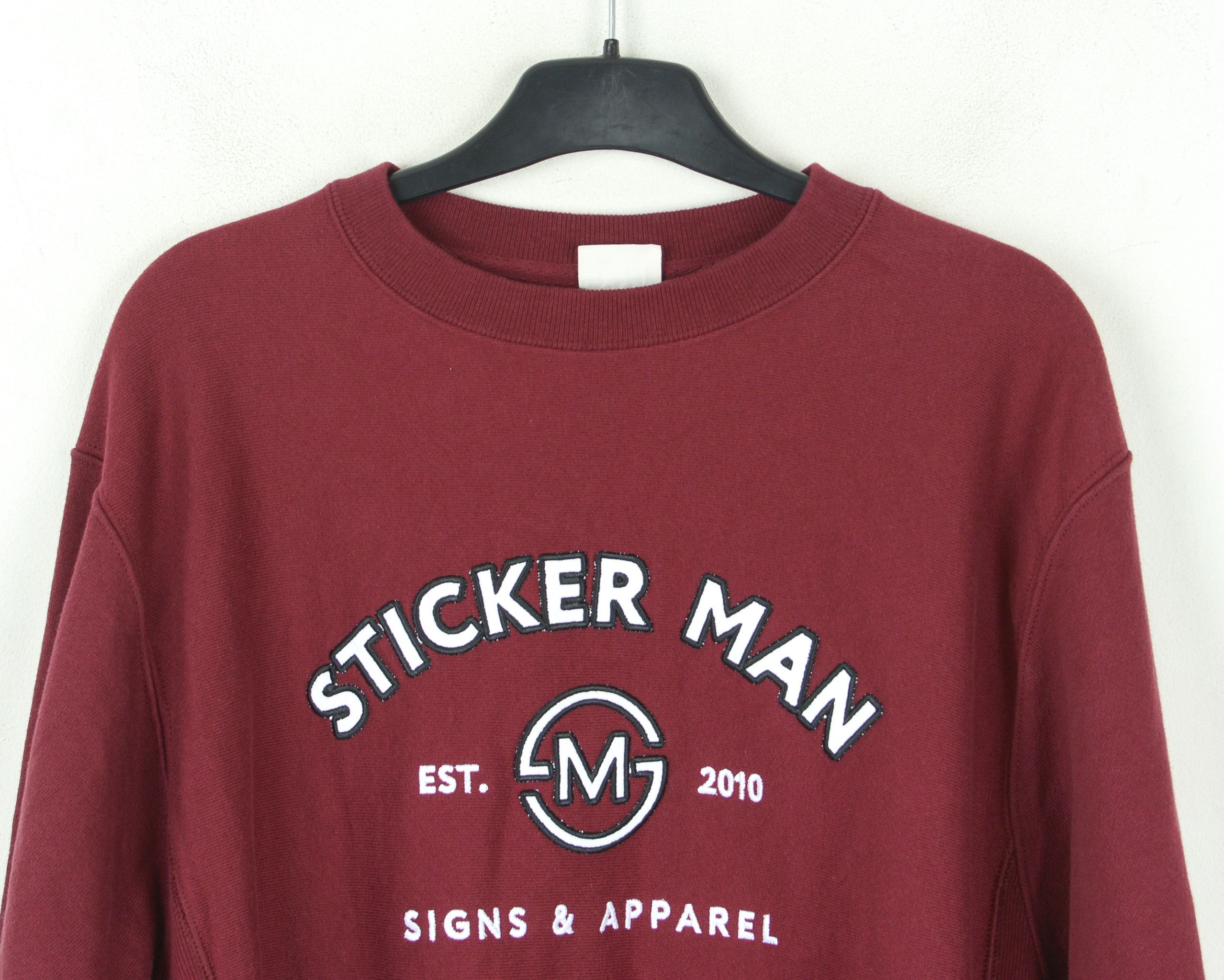Champion × Vintage Jumper Sticker Man Reverse Weave Pullover Cotton Sweatshirt Size US M / EU 48-50 / 2 - 2 Thumbnail