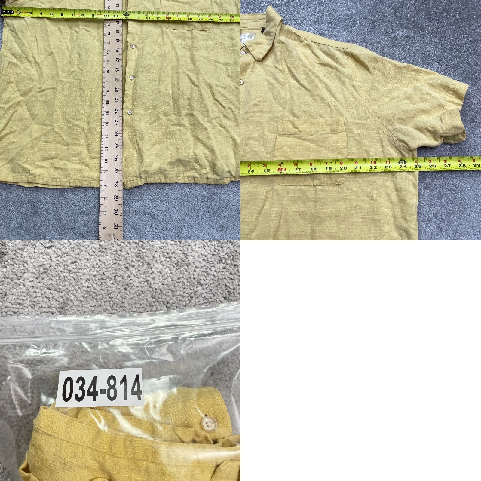 Tasso Elba VINTAGE Tasso Elba Linen Silk Button-Down Shirt Men XL Yellow Casual Short Sleeve Summer Men's Size US XL / EU 56 / 4 - 8 Thumbnail