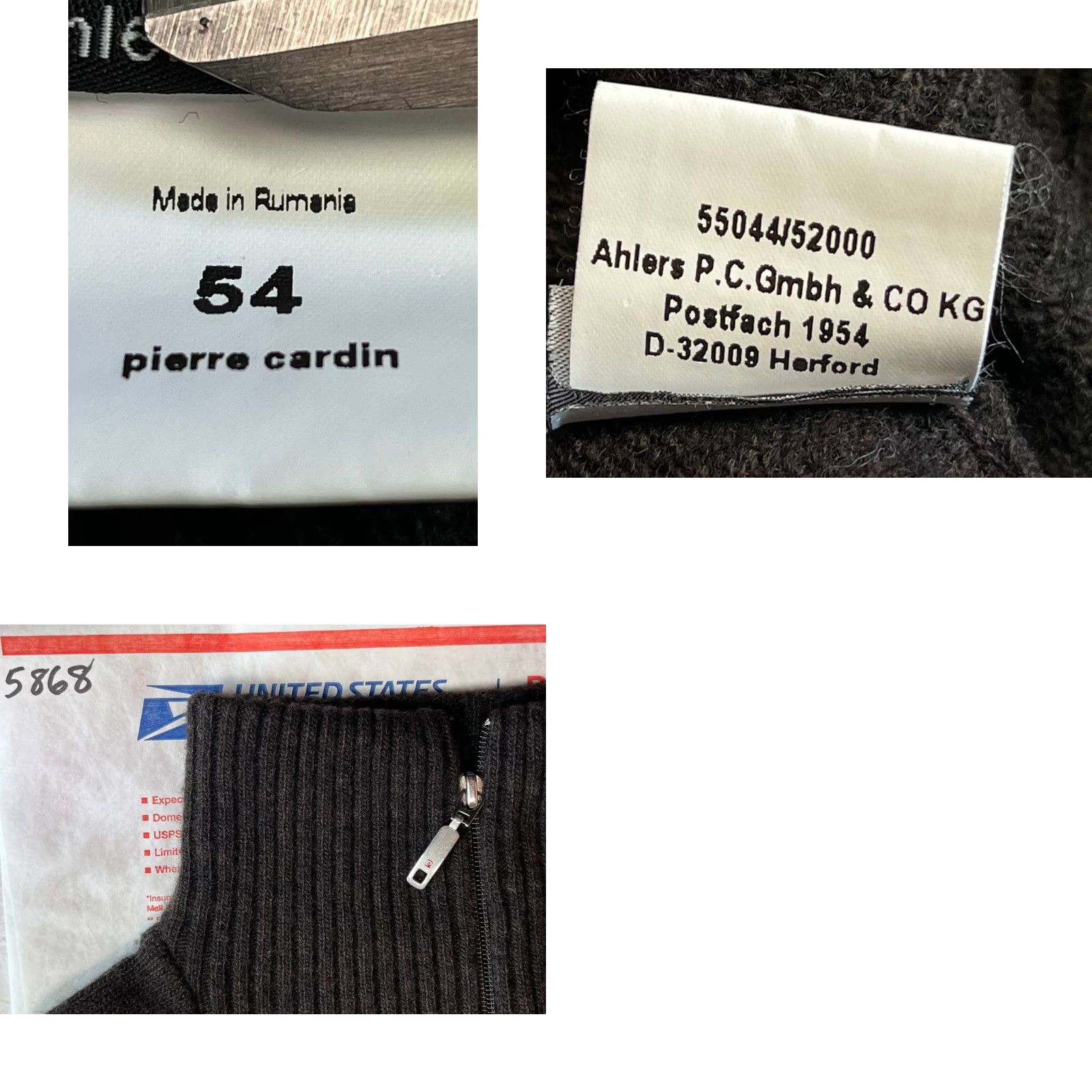 Pierre Cardin Pierre Cardin Black Long Sleeve Sweater XL Wool Pullover Collared Pockets Men Size US XL / EU 56 / 4 - 9 Thumbnail