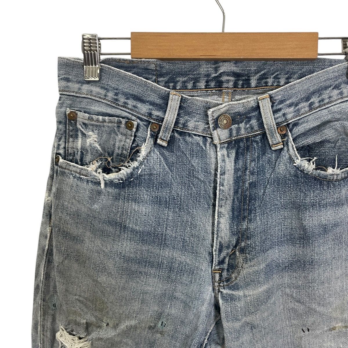 Levi's Vintage Levis 505 Distressed Denim Jeans Size US 28 / EU 44 - 3 Thumbnail