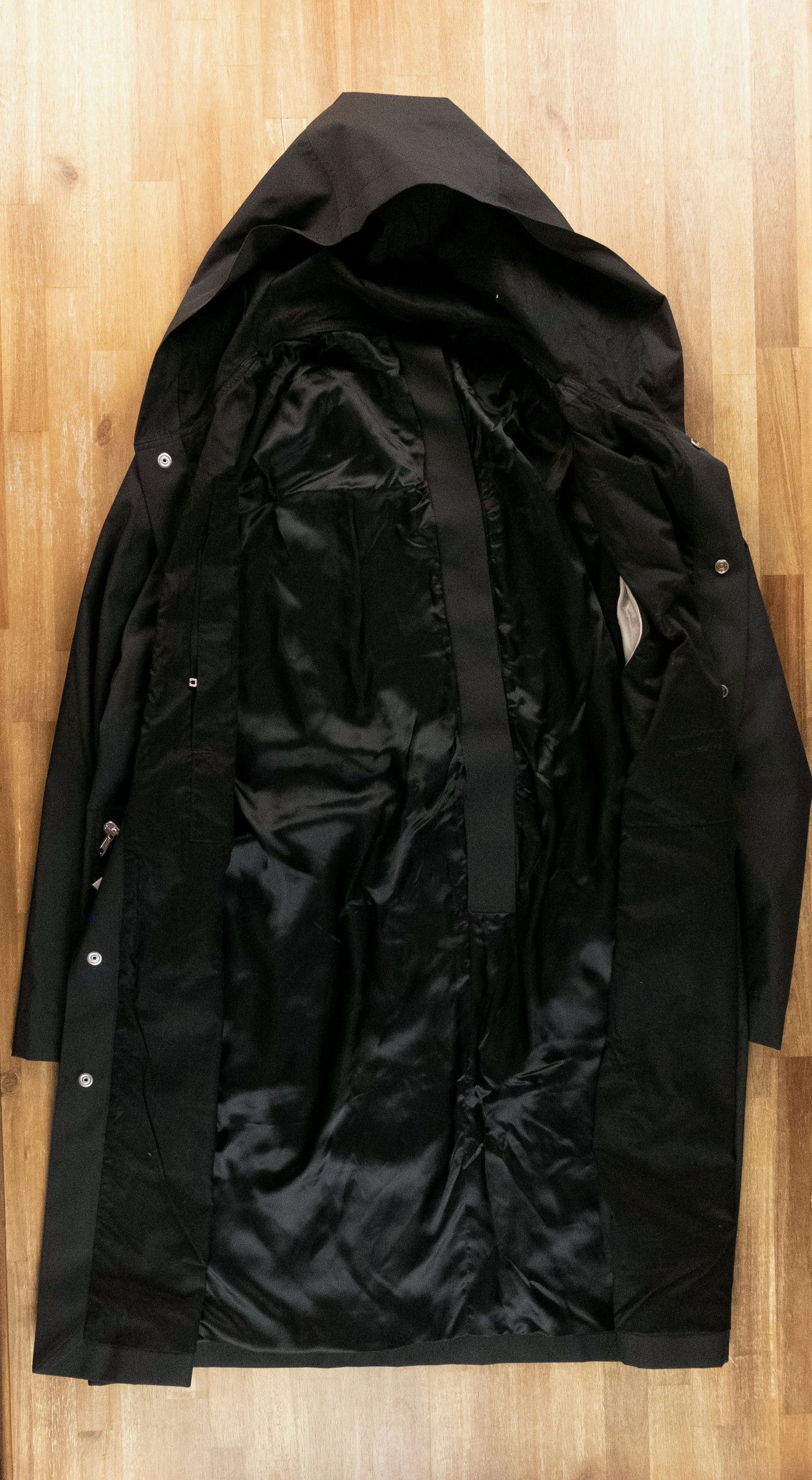 Rick Owens RICK OWENS black oversized hooded raincoat jacket Medium Size US M / EU 48-50 / 2 - 6 Thumbnail