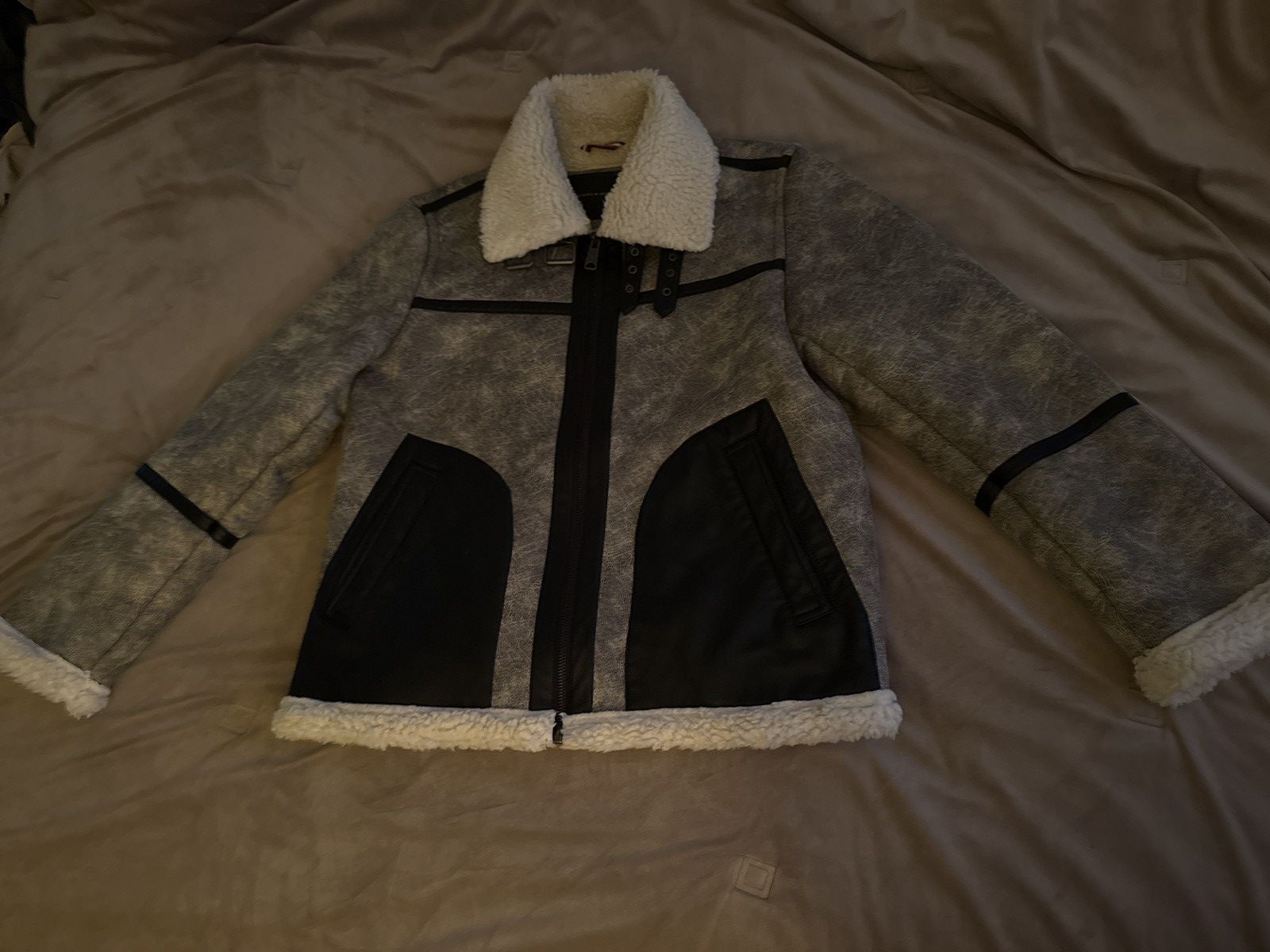 Tommy Hilfiger Grey leather jacket Size US M / EU 48-50 / 2 - 2 Thumbnail