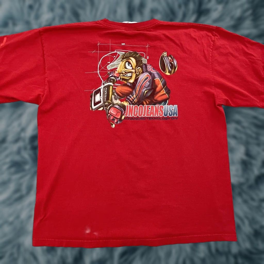 JNCO VINTAGE JNCO Mens T-Shirt Adult XL Red Cotton Short Sleeve Crew Neck 90s Motorcross Bike Crown Graphic Limited Edition Size US XL / EU 56 / 4 - 1 Thumbnail