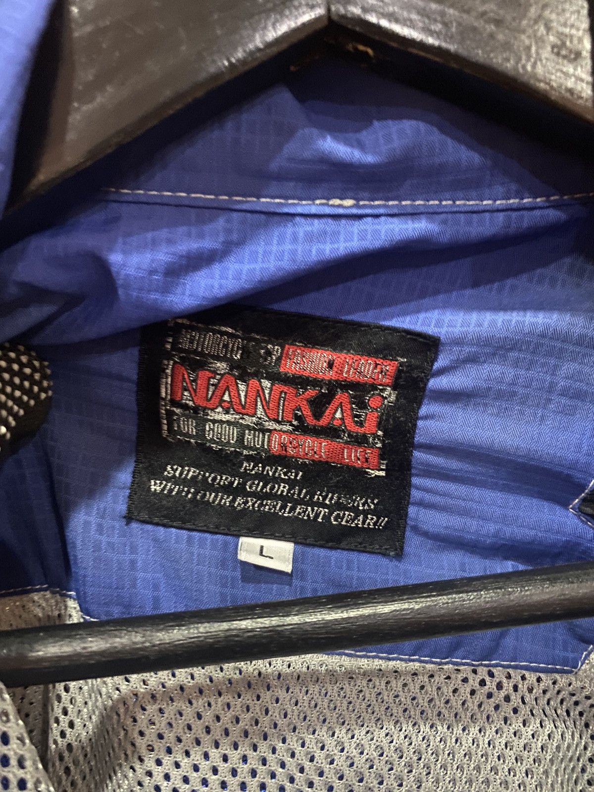 Japanese Brand Nankai Vintage Mesh Motorcycle Jacket - Blue & Black Size US L / EU 52-54 / 3 - 8 Thumbnail