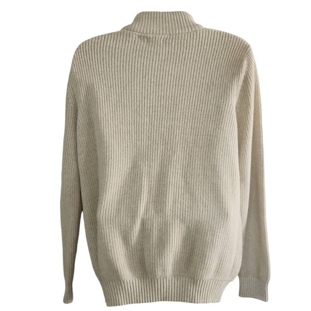Izod Izod Men's Size Large Cream Gray Sherpa Collar 1/4 Zip Pullo Size US L / EU 52-54 / 3 - 3 Thumbnail