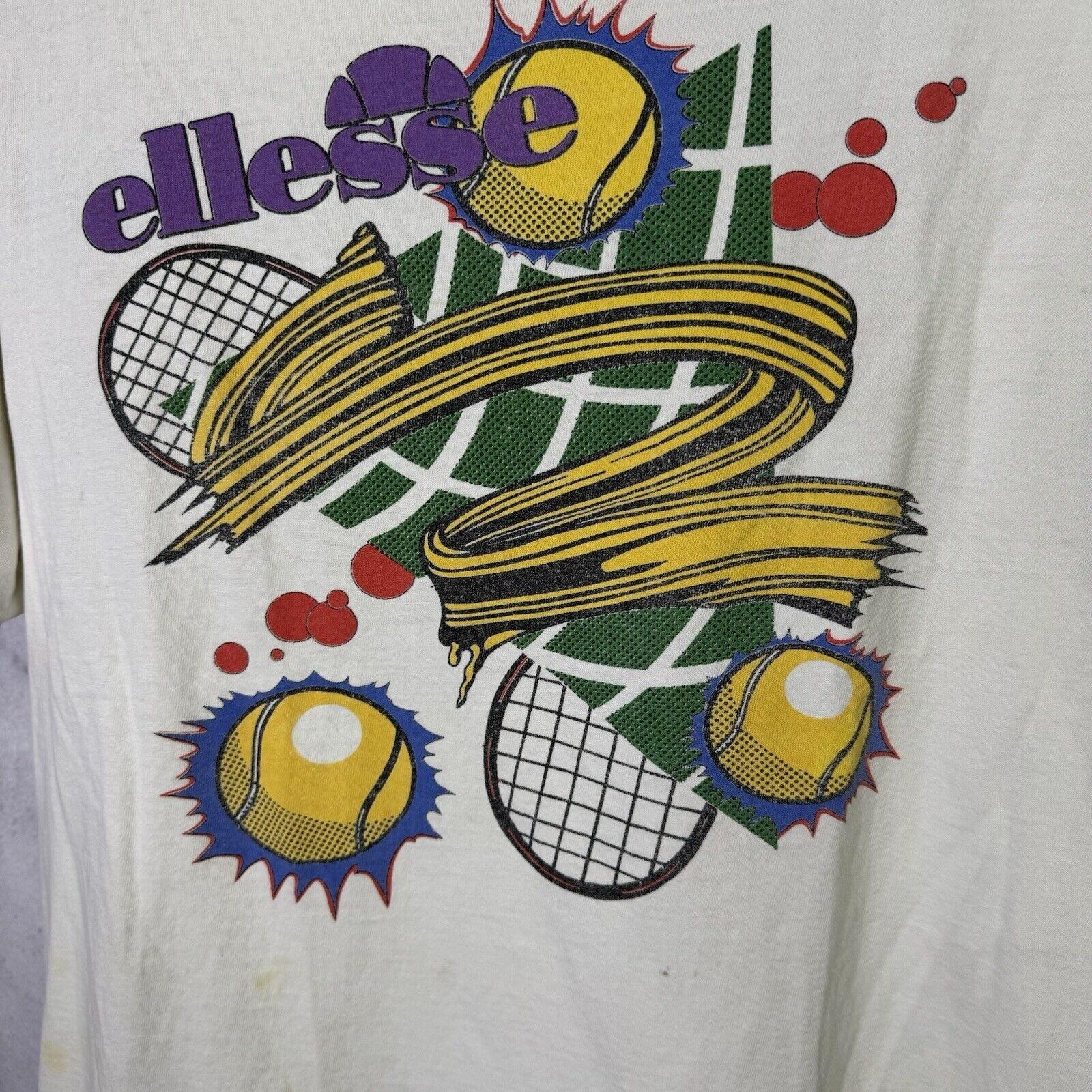 Vintage Tennis Ellesse Italy 90s Tee Size US L / EU 52-54 / 3 - 3 Thumbnail