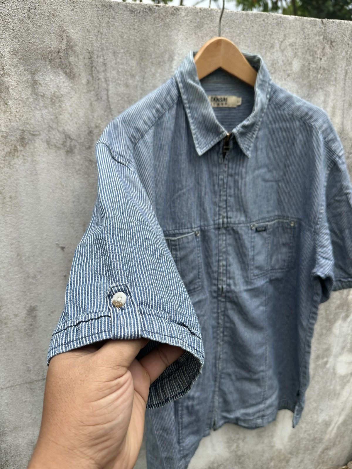 Kansai Yamamoto Kansai hikori denim zipper shirts Size US L / EU 52-54 / 3 - 4 Thumbnail