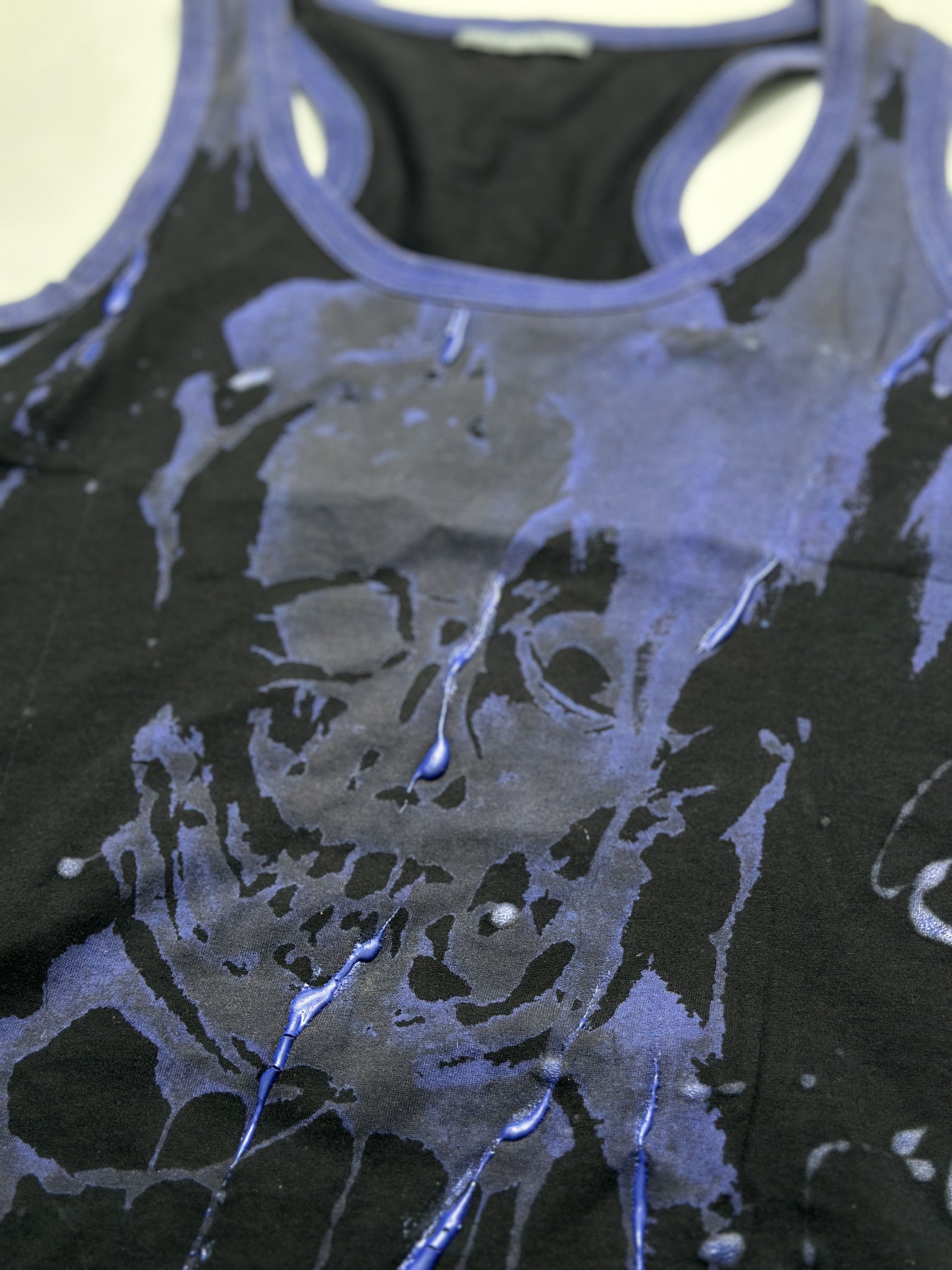 Alexander McQueen Alexander McQueen Black And Blue Tank Top With Skull Pattern Size S / US 4 / IT 40 - 3 Thumbnail