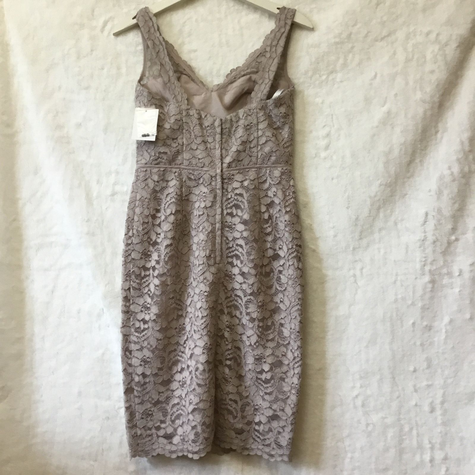 Other David Bridal Short Mocha Lace Dress with V-Neck Size XS / US 0-2 / IT 36-38 - 11 Thumbnail
