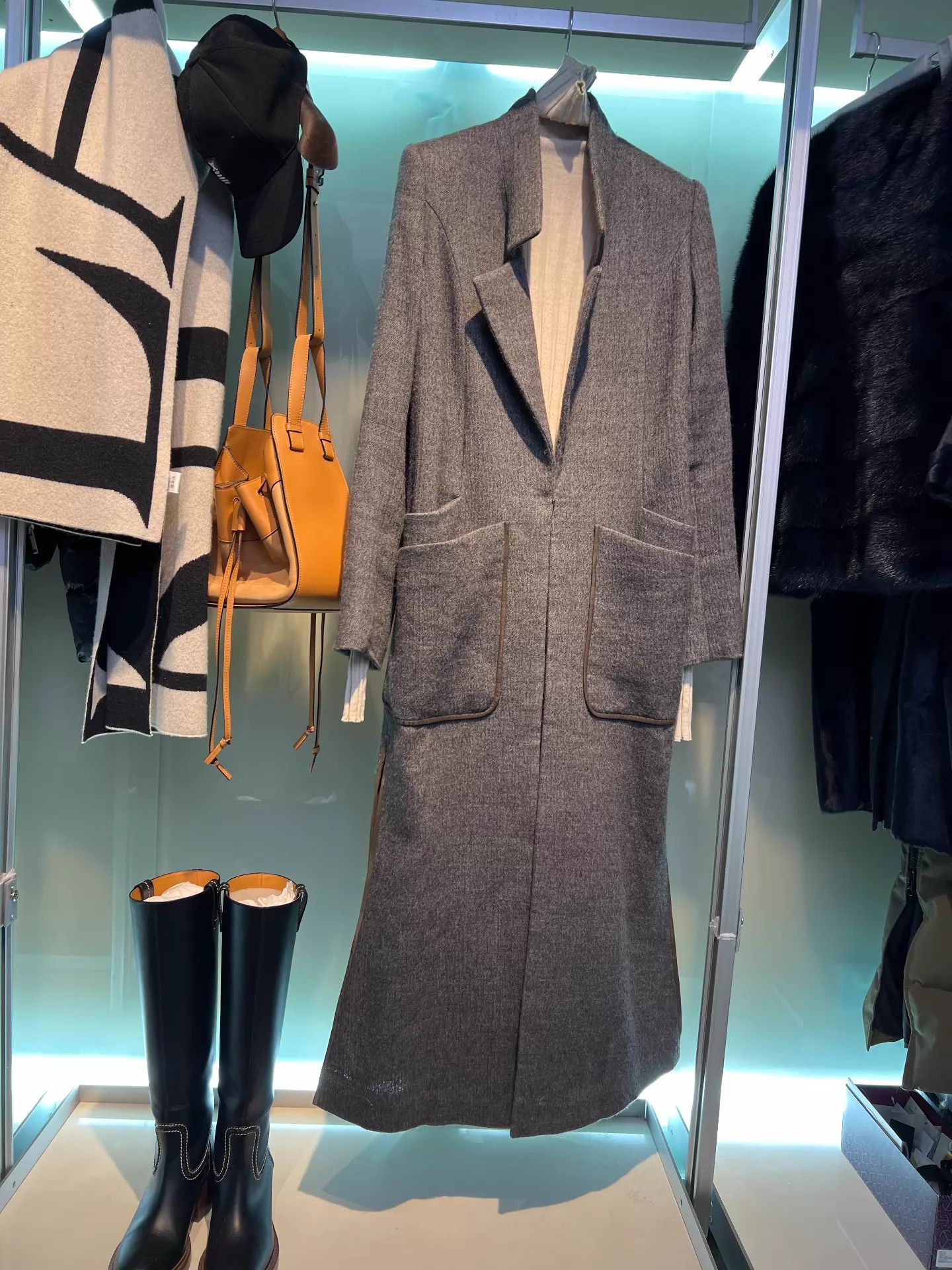 Olivier Theyskens Theyskens Runway Collab Wool Linen Gray Mix S Coat Size S / US 4 / IT 40 - 1 Thumbnail