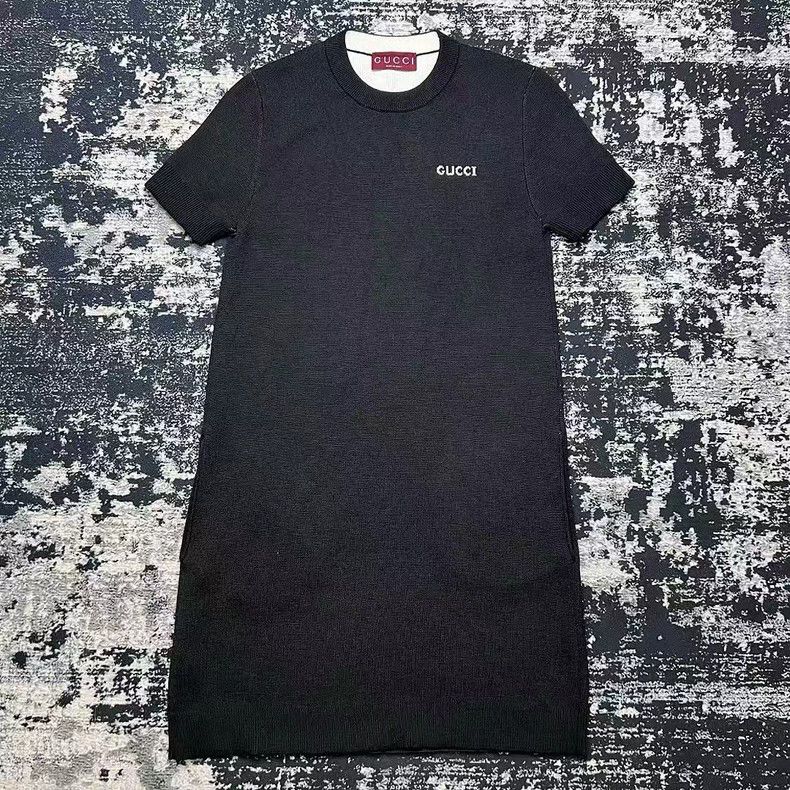 Gucci Black letter logo knitted dress
