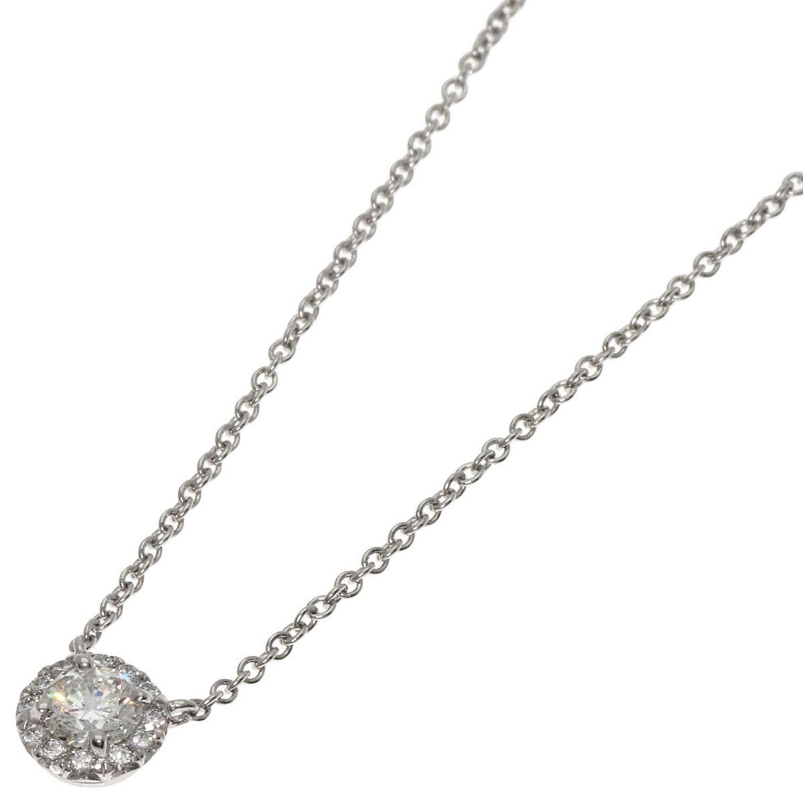 Tiffany & Co. Diamond Halo Pendant 16in Chain