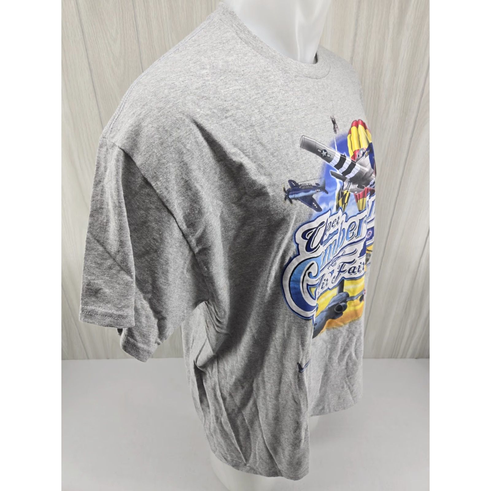Gildan VINTAGE Upper Cumberland Air Fair TN T-Shirt XL Gray Mens Short Sleeve Cotton Graphic Print Size US XL / EU 56 / 4 - 7 Thumbnail