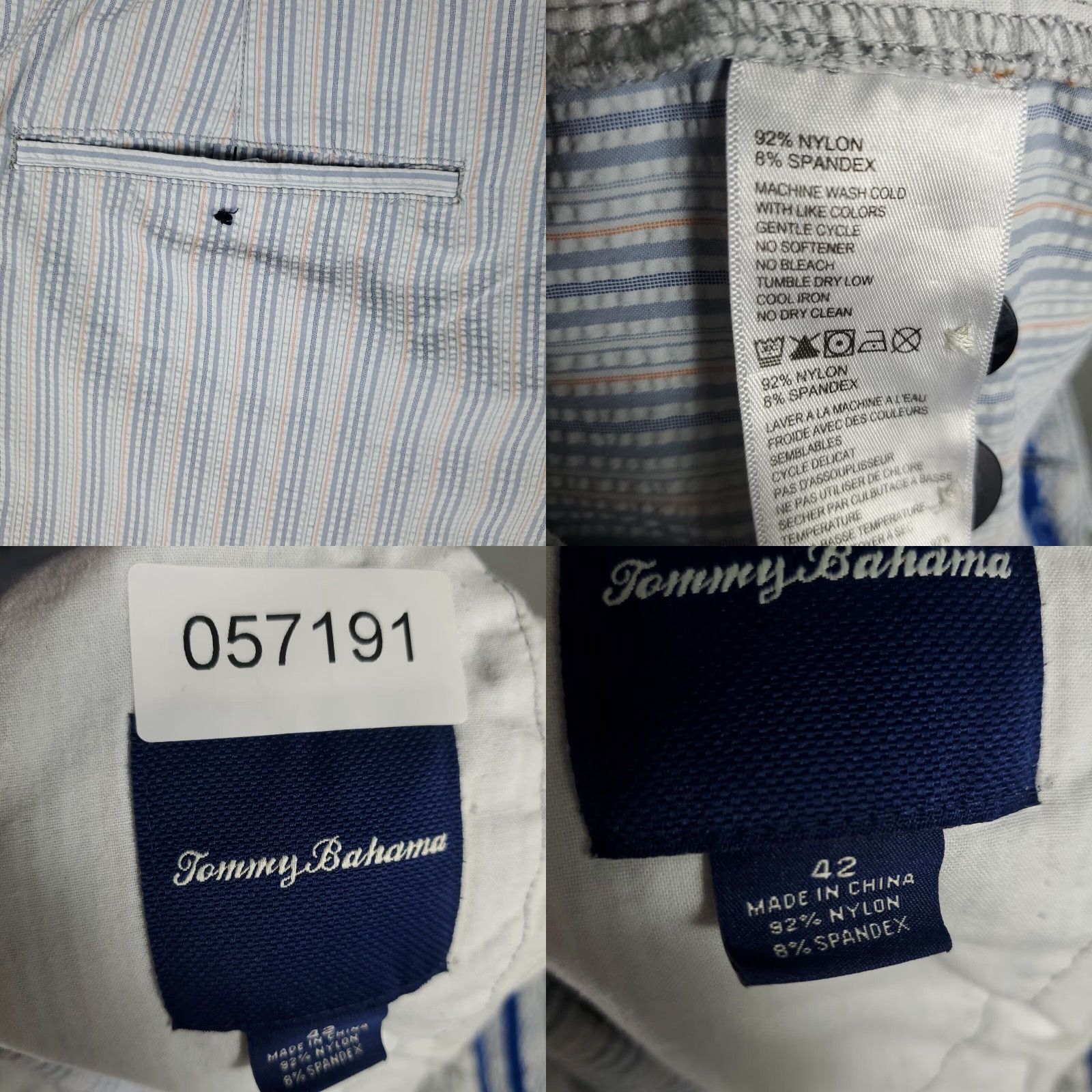 Tommy Bahama VINTAGE Tommy Bahama Men's Shorts Size 42 Blue Nylon Flat Front Chino Casual Summer Size US 42 / EU 58 - 8 Thumbnail