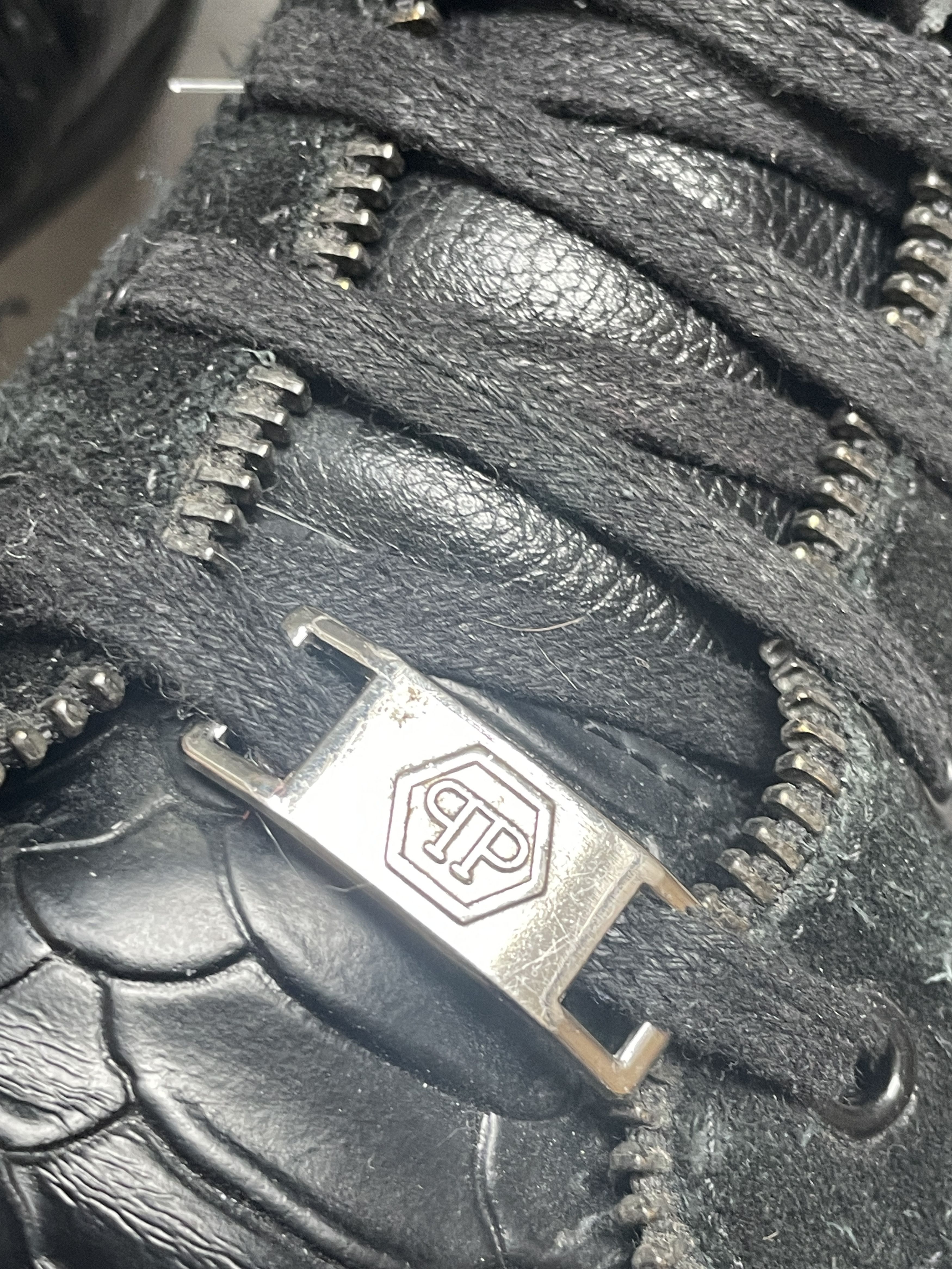 Philipp Plein CRAZY PHILLIP PLEIN SKULL ZIP CROCODILE LEATHER HI TOPS Size US 9.5 / EU 42-43 - 5 Thumbnail