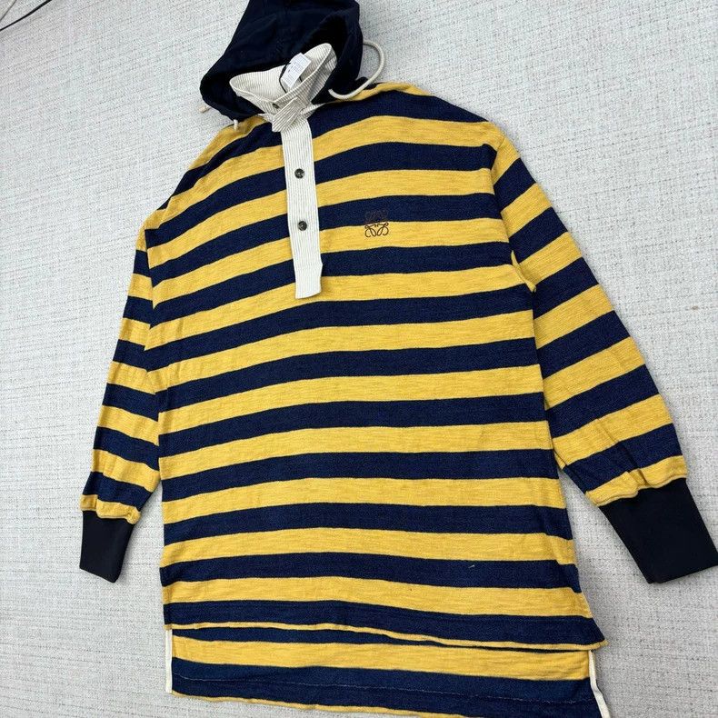 Loewe Loewe Long striped embroidered logo hooded sweater Size XS / US 0-2 / IT 36-38 - 2 Thumbnail