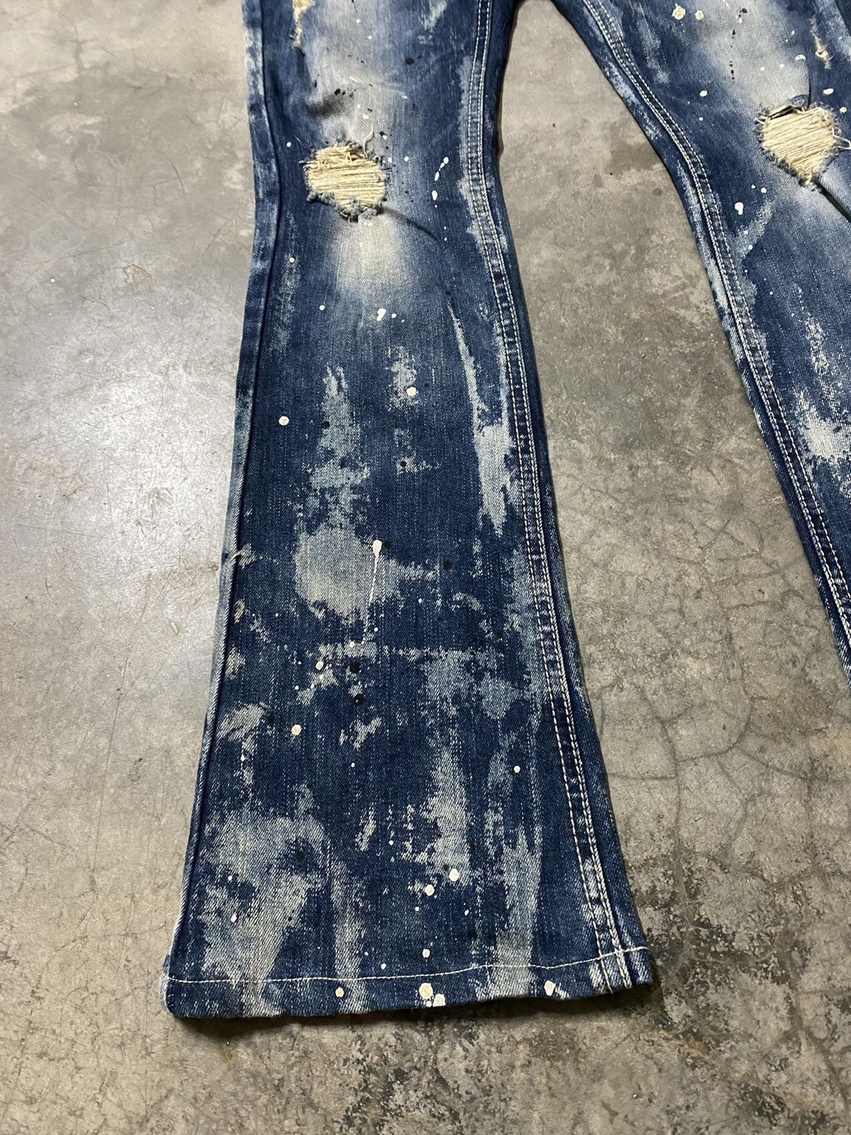Hysteric Glamour × Japanese Brand Flare Jeans Maraxia Japan Asid Wash Denim p77 Size 29" - 10 Thumbnail
