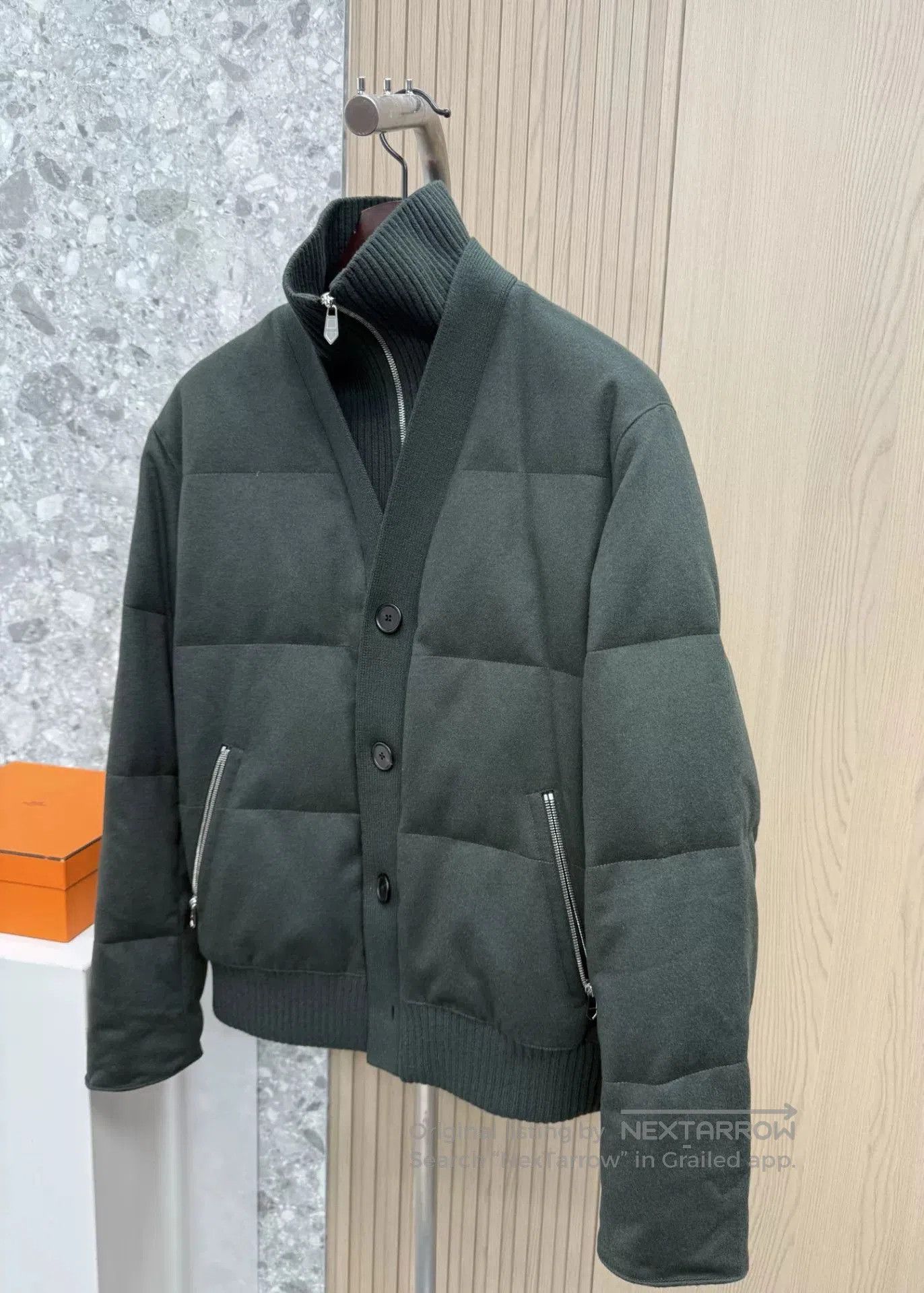 Hermes Hermes Cashmere Knitted Collar Down Jacket. Size US L / EU 52-54 / 3 - 5 Thumbnail