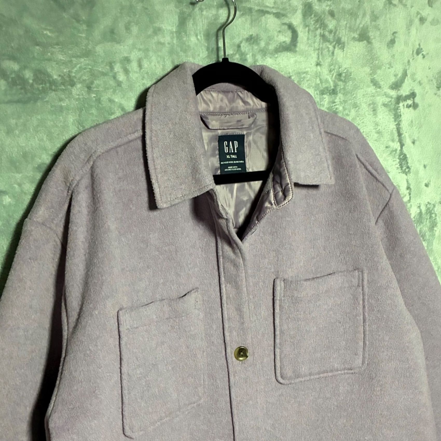 Gap GAP Shacket Wool Blend Button Front Jacket Purple Women's XL Tall Shacket Wool Blend Purple Button Front Jacket Women's XL Tall Size XL / US 12-14 / IT 48-50 - 5 Thumbnail