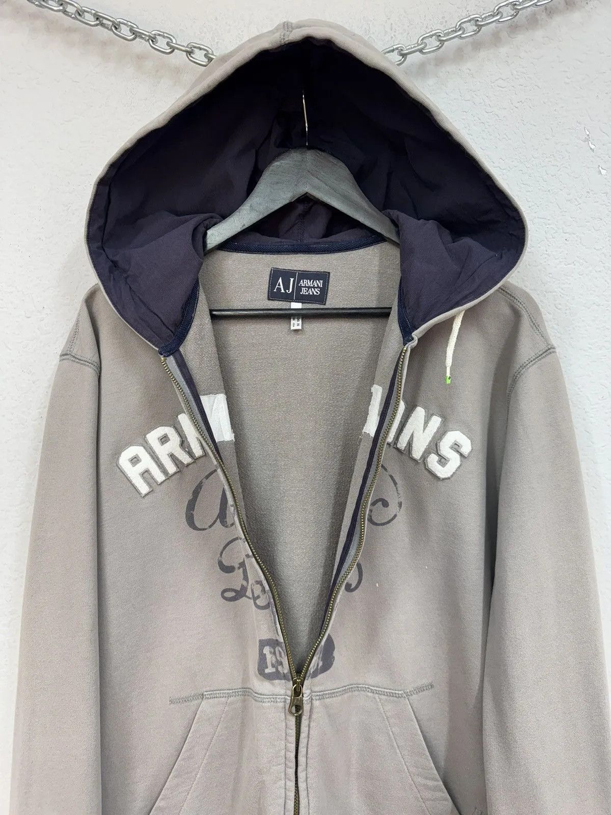 14th Addiction Vintage Armani Hoodie Zip Avant Garde Japan Y2K Style Size US XL / EU 56 / 4 - 7 Thumbnail