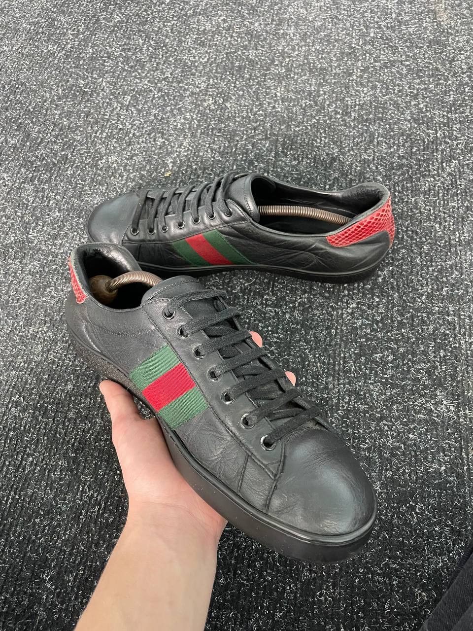 Designer × Gucci × Vintage GUCCI BLACK ACE SNEAKERS Size US 10 / EU 43 - 4 Thumbnail