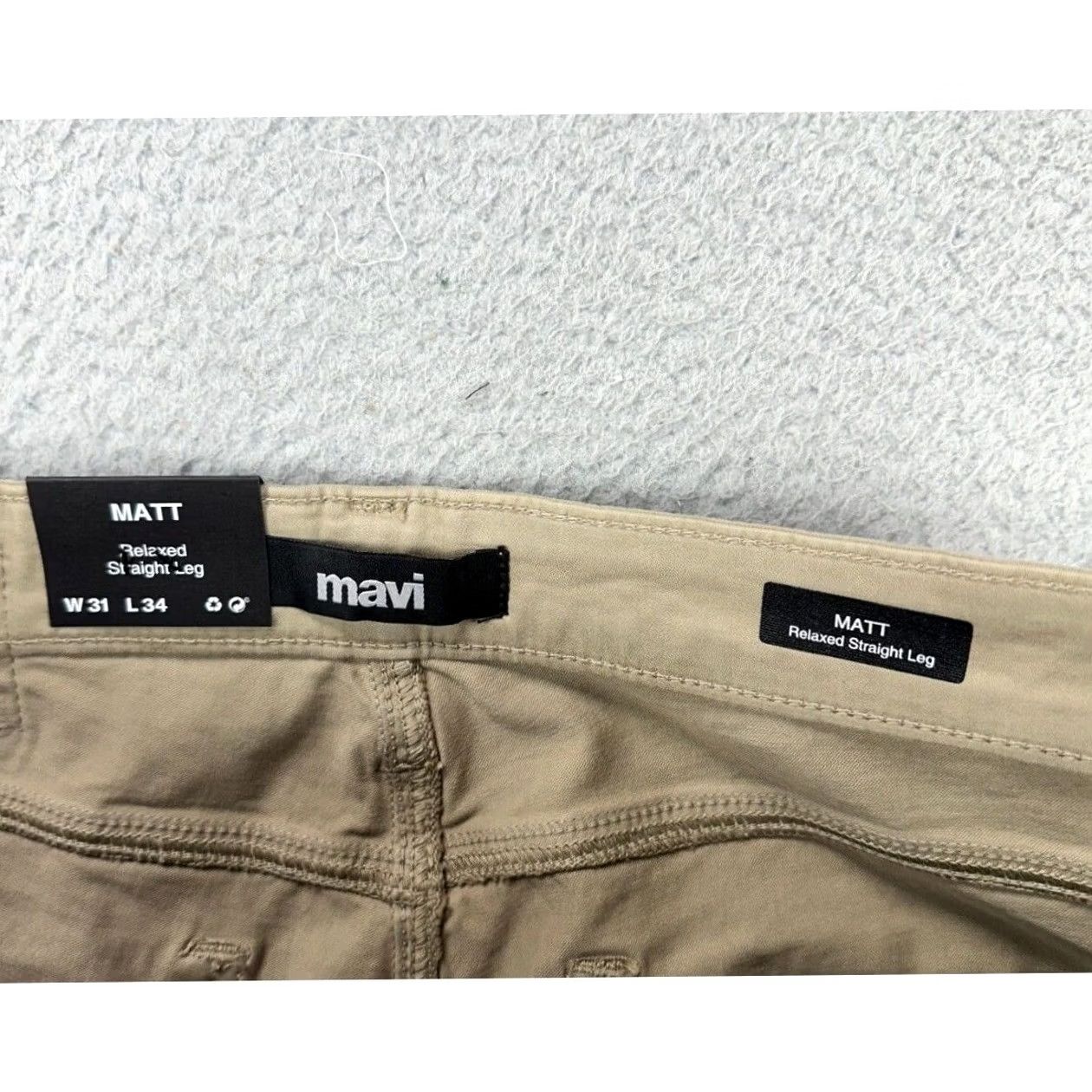 Mavi Mavi Matt Jeans Mens 31X34 Tan Relaxed Straight Leg 5 Pockets Stretch Logo Jeans Size US 31 - 4 Thumbnail