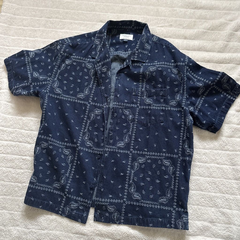 American Eagle Outfitters AE Poolside Printed Button-Up Shirt Size US L / EU 52-54 / 3 - 1 Thumbnail
